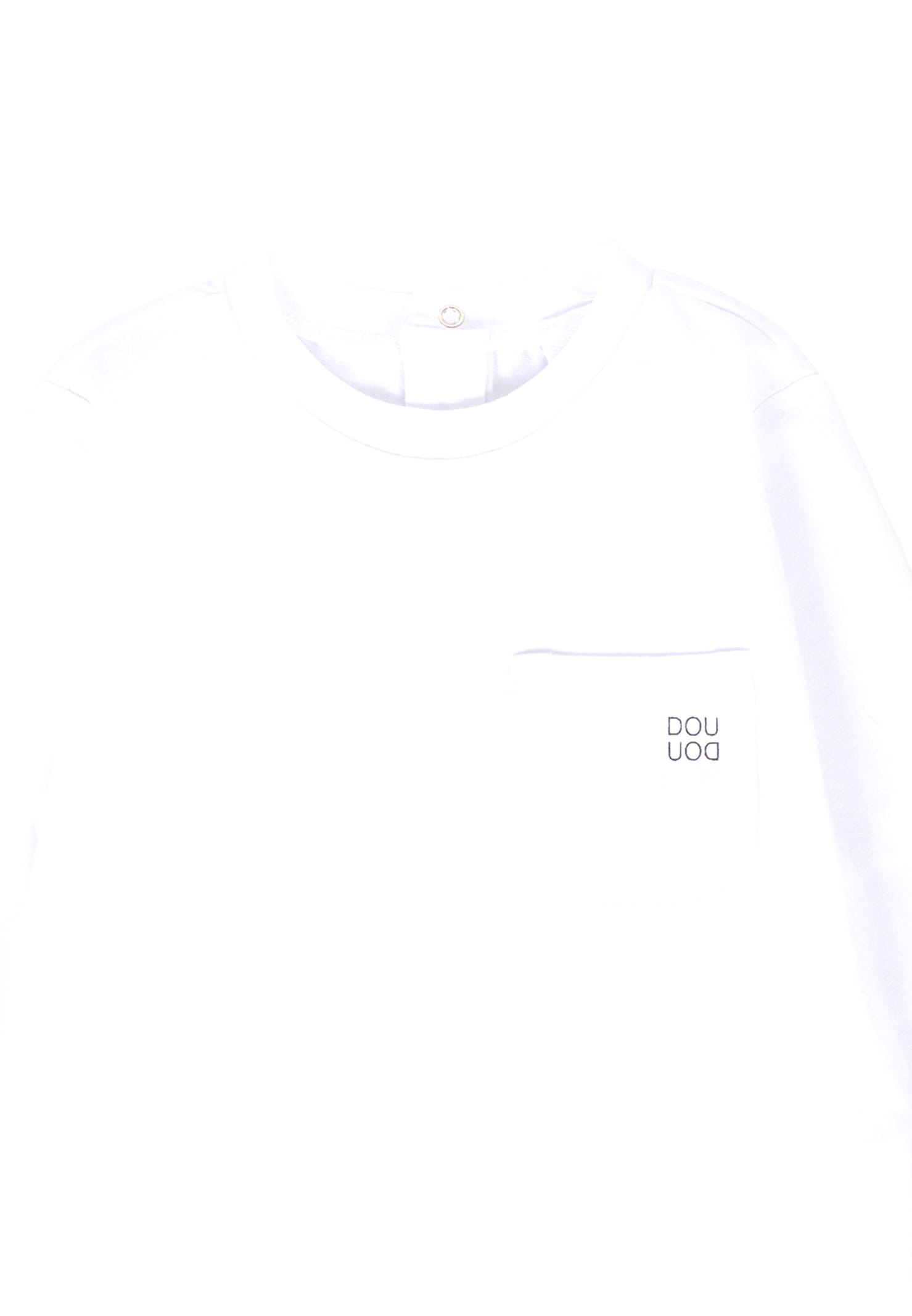 Douuod White T-shirt For Baby Girl With Logo In White