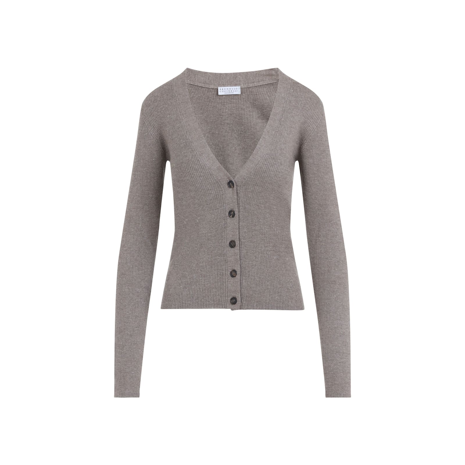 Brunello Cucinelli Women's Lurex Cardigan In Gray