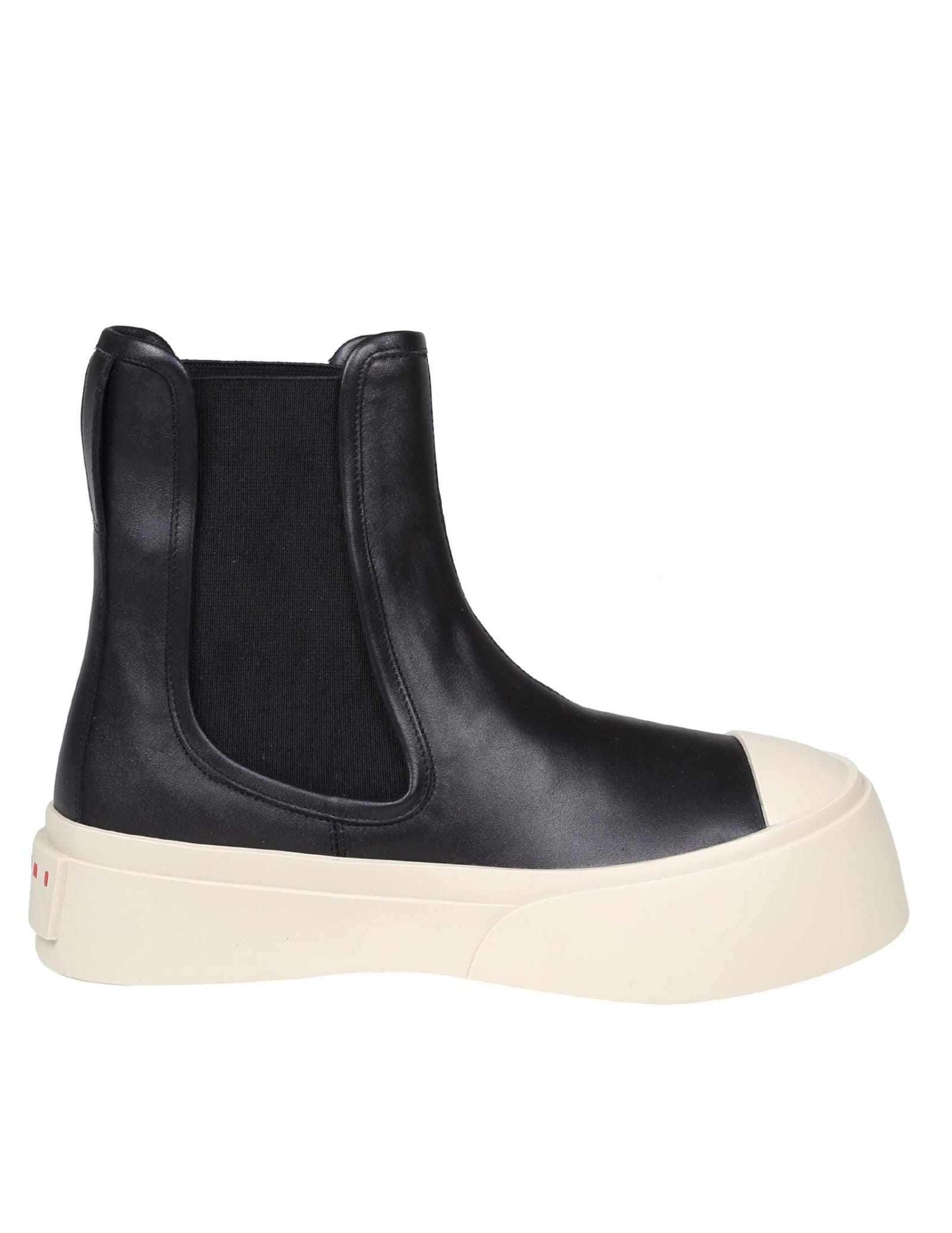 Marni Chelsea Ankle Boots In Black Nappa