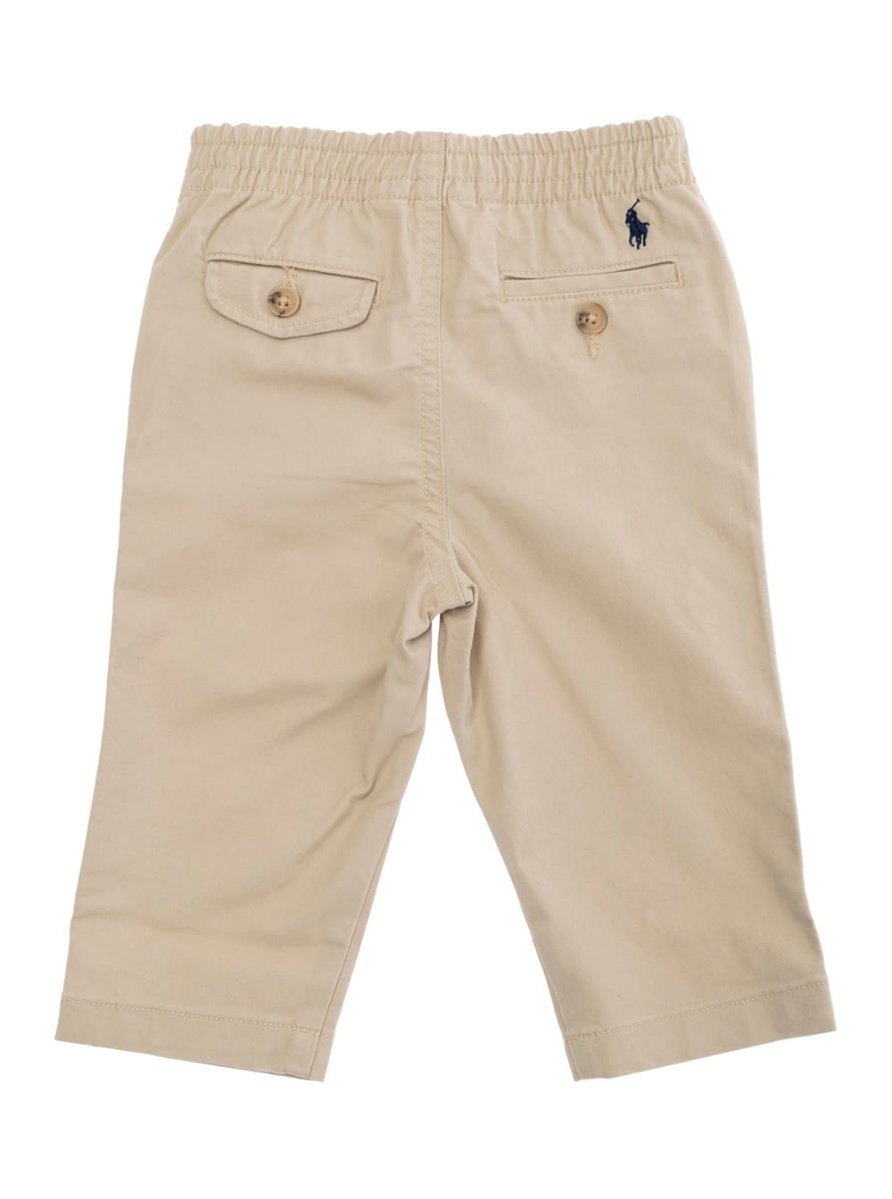 Polo Ralph Lauren Beige Pants With Elastic Waist And Pony Embroidery On The Rear In Cotton Baby In Neutral