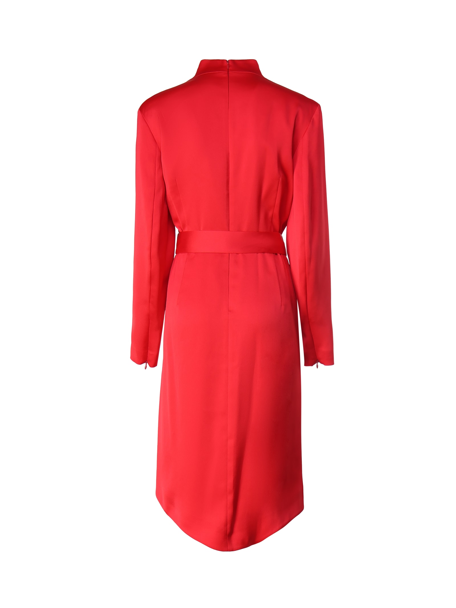 Shop Genny Dress Crossed On The Front In Red