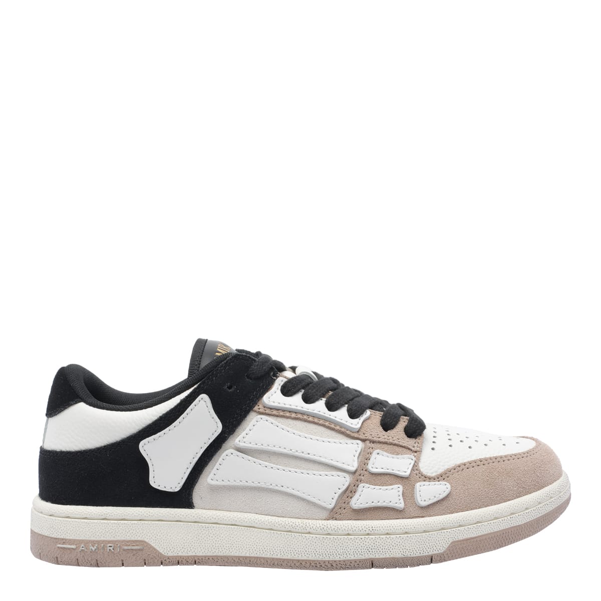 Amiri Skel Top Low Panelled Suede Sneakers In Brown