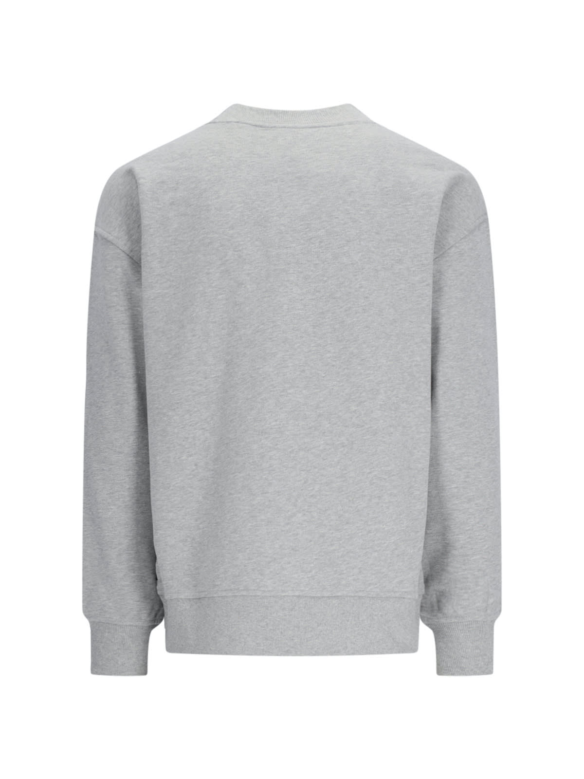 Shop Moose Knuckles Logo Crew Neck Sweatshirt In Gray
