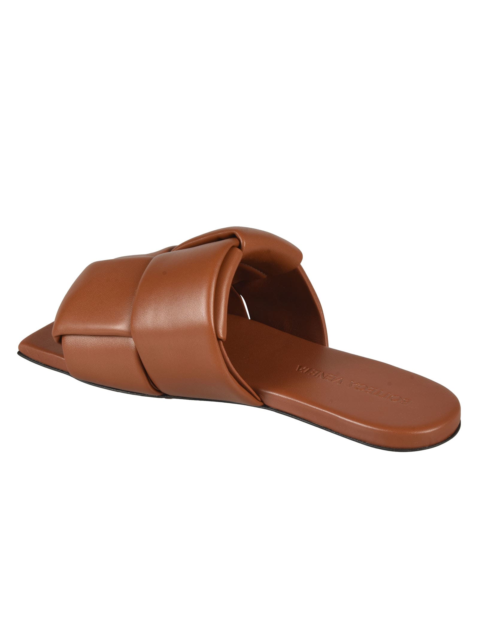 Shop Bottega Veneta Patch Flat Sandals In Caramel