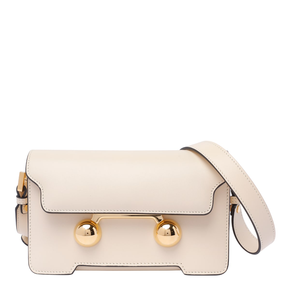 Shop Marni Mini Trunkaroo Shoulder Bag In Beige