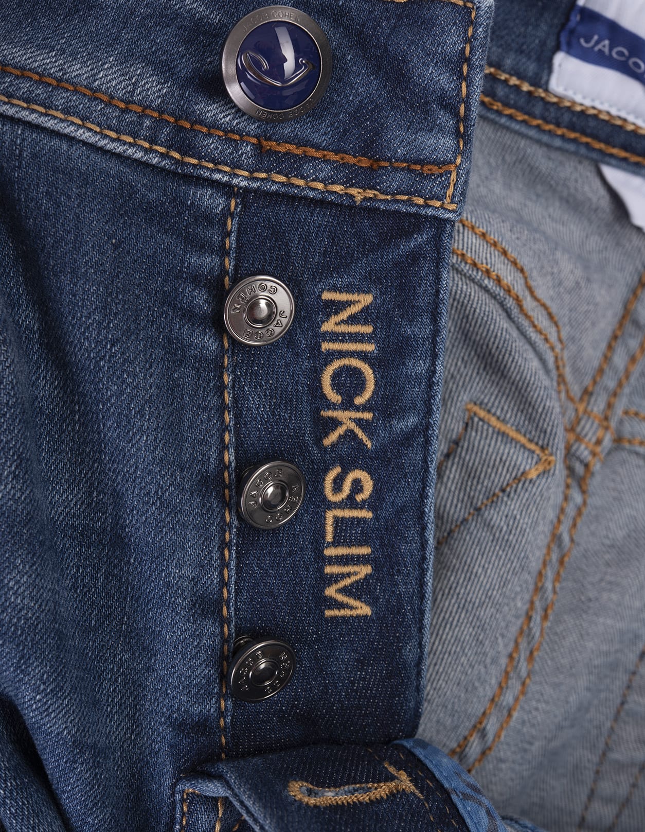 Shop Jacob Cohen Medium Blue Super Stretch Slim Fit Nick Jeans