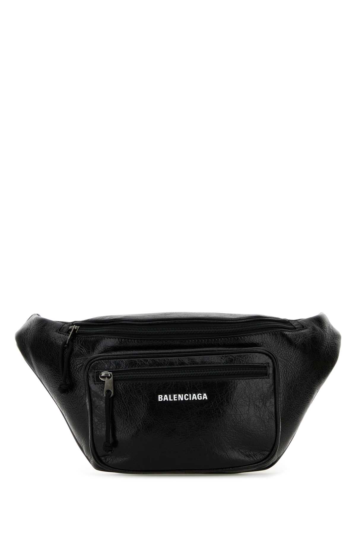 Black Leather Explorer Belt Bag