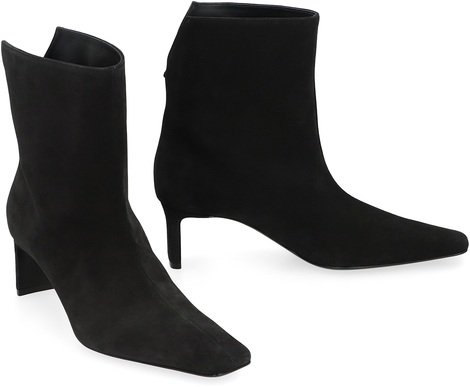 Khaite Ona Ankle Boots In Suede In Black