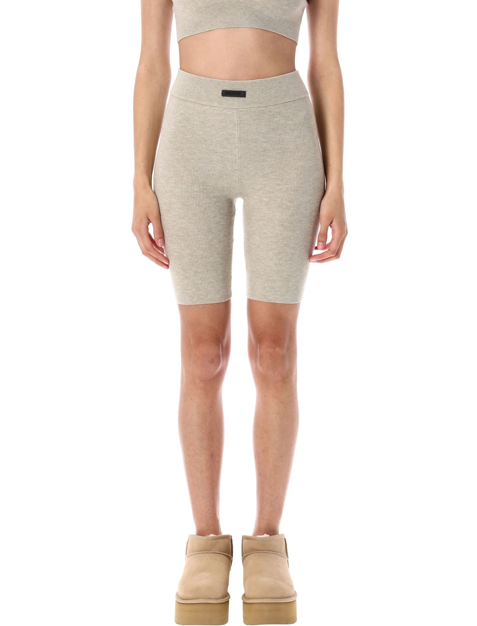 Fear Of God Soft Rib Biker Shorts In Brown