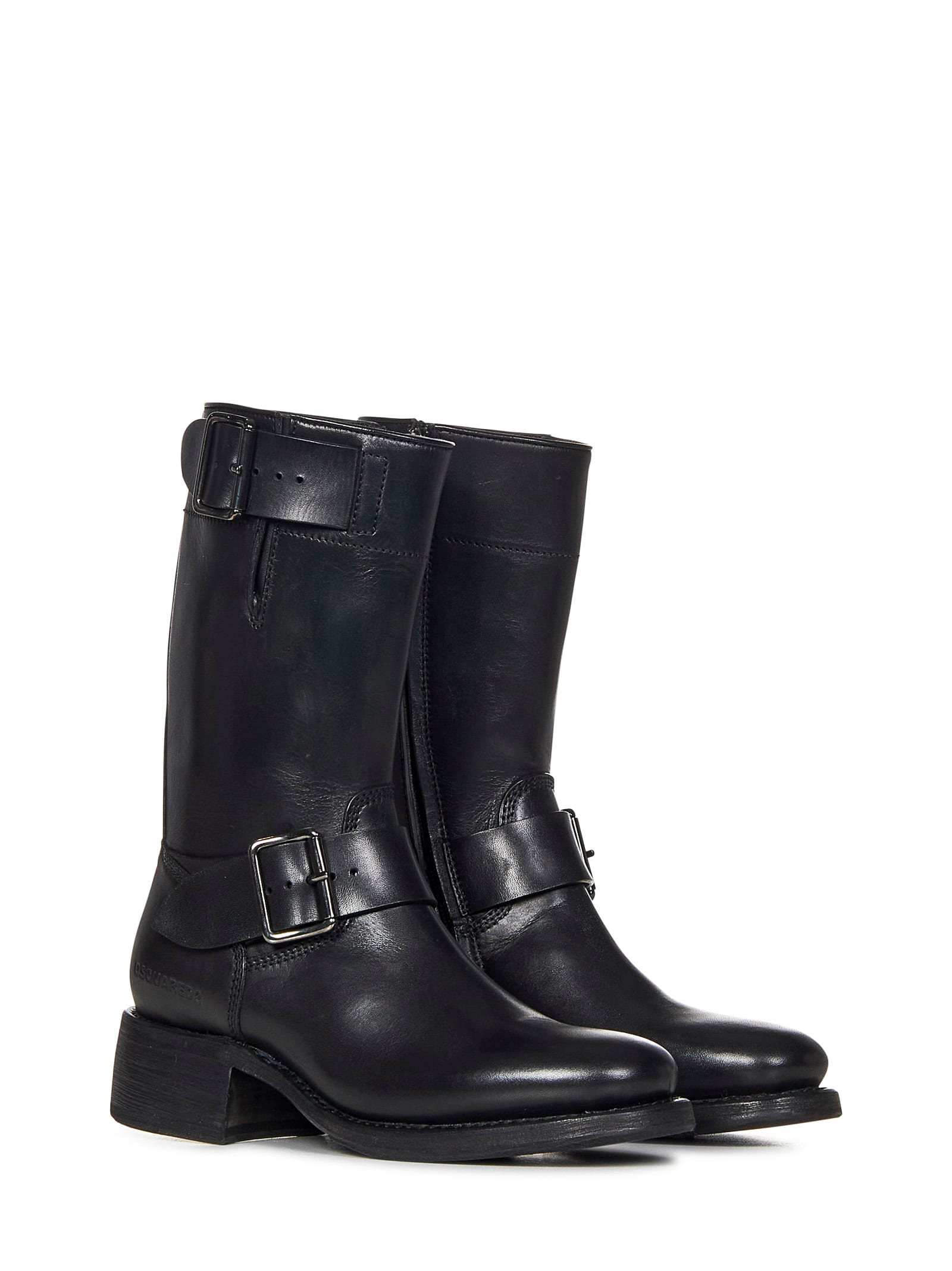 Shop Dsquared2 Harley Biker Boots In Black