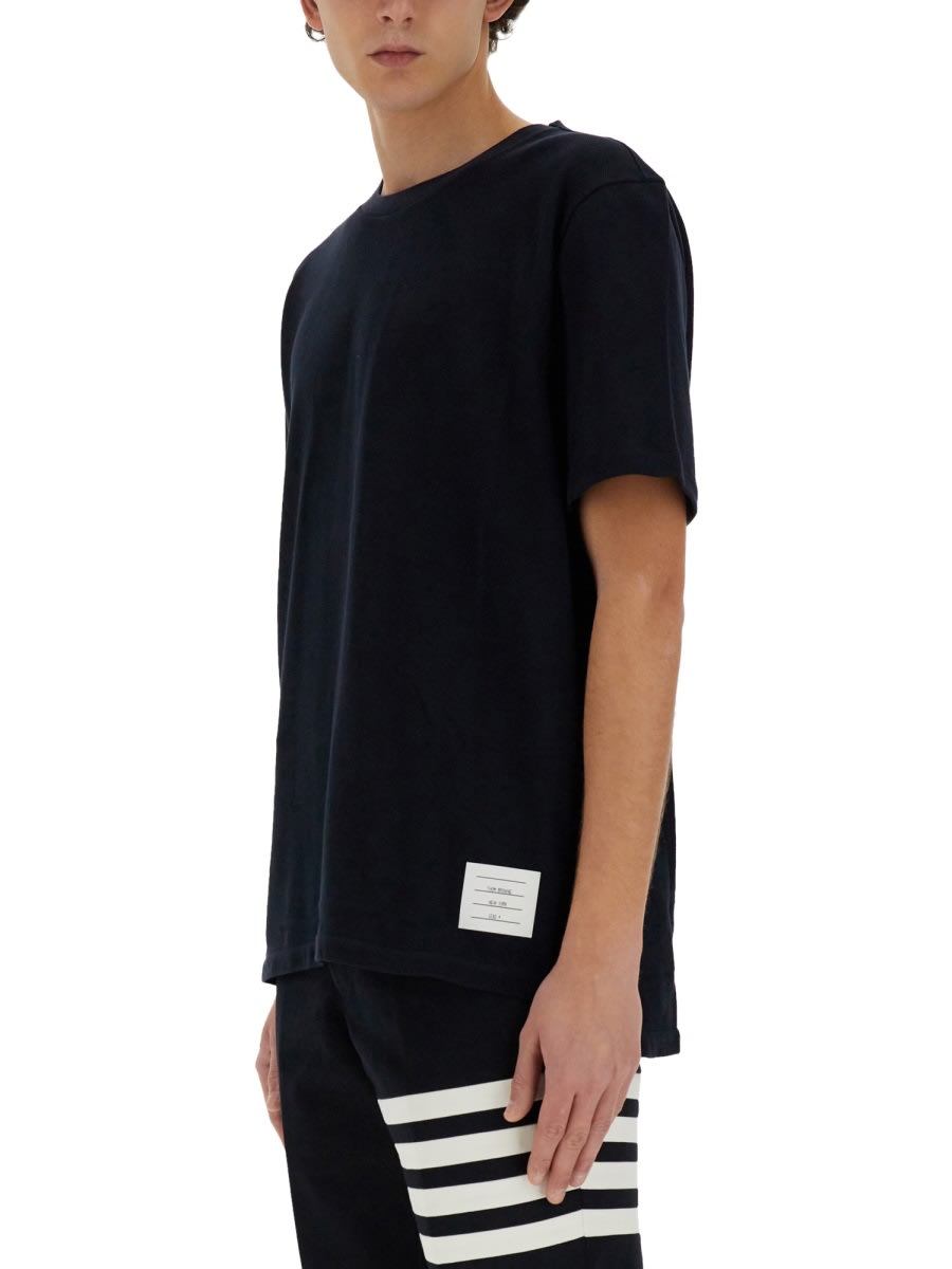 Shop Thom Browne Cotton Pique T-shirt In Blue