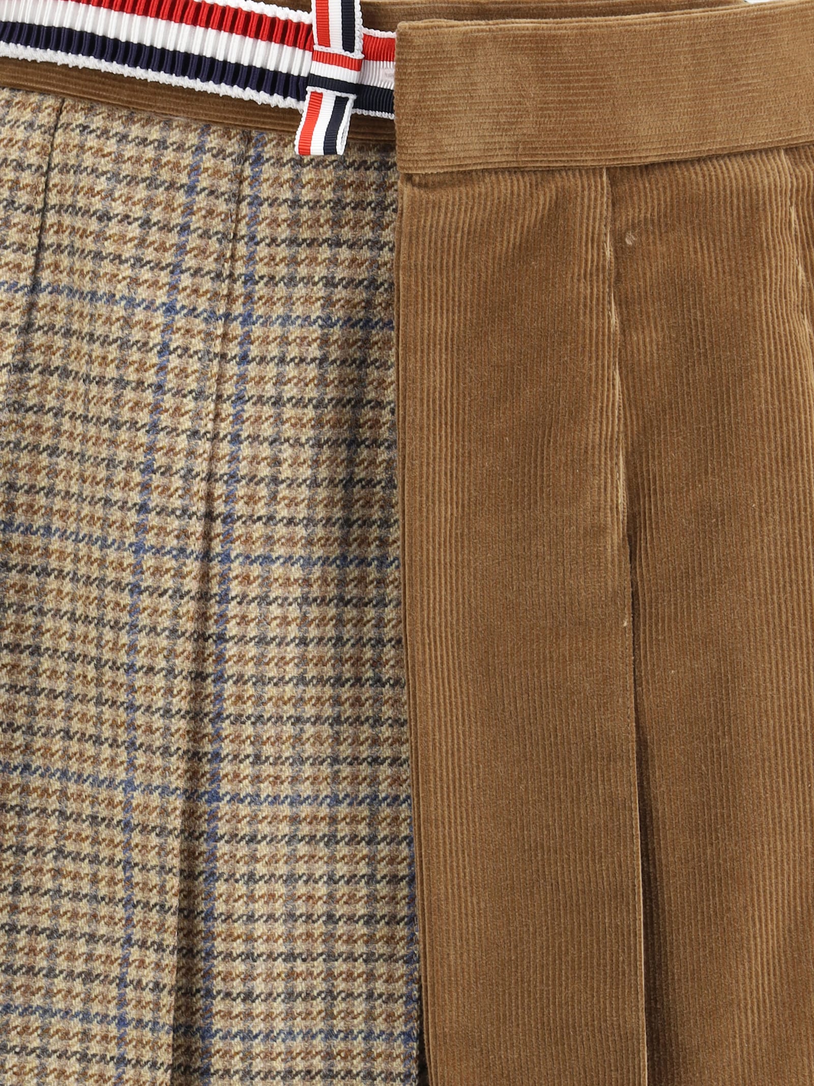 Thom Browne Pleated Miniskirt In Brown
