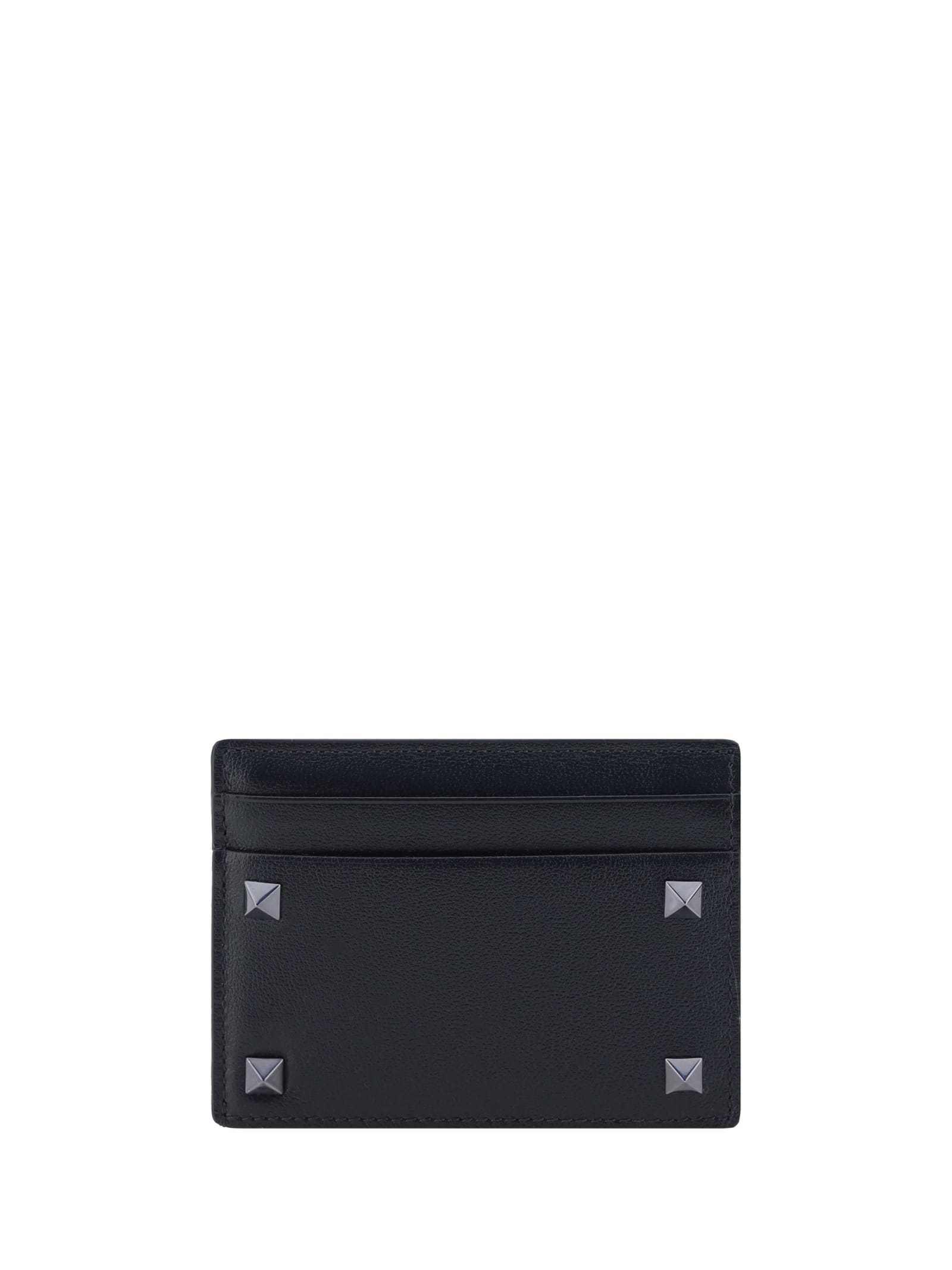 Shop Valentino Rockstud Card Holder In Nero