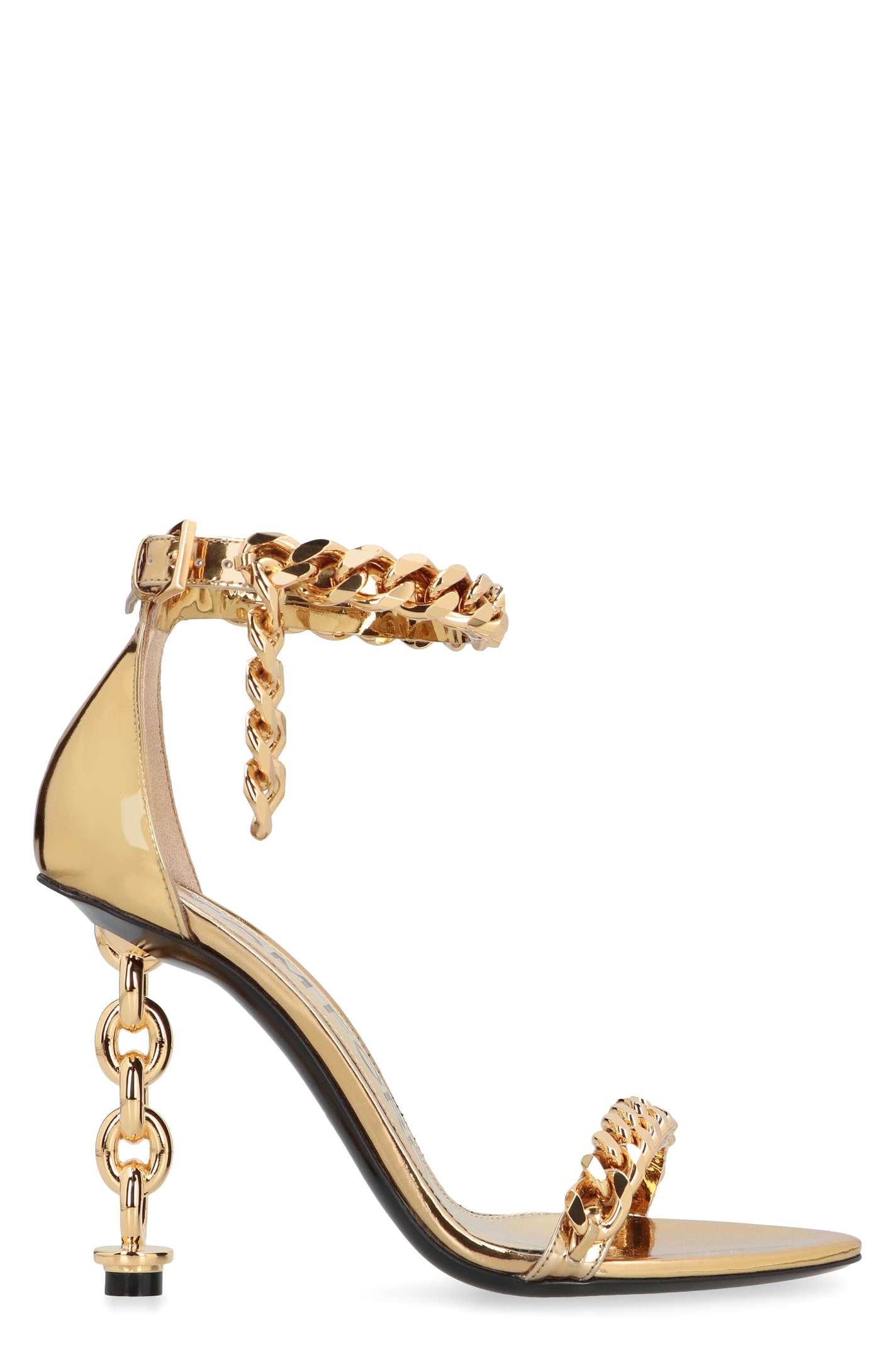 Shop Tom Ford Metallic Leather Sandals In Gold