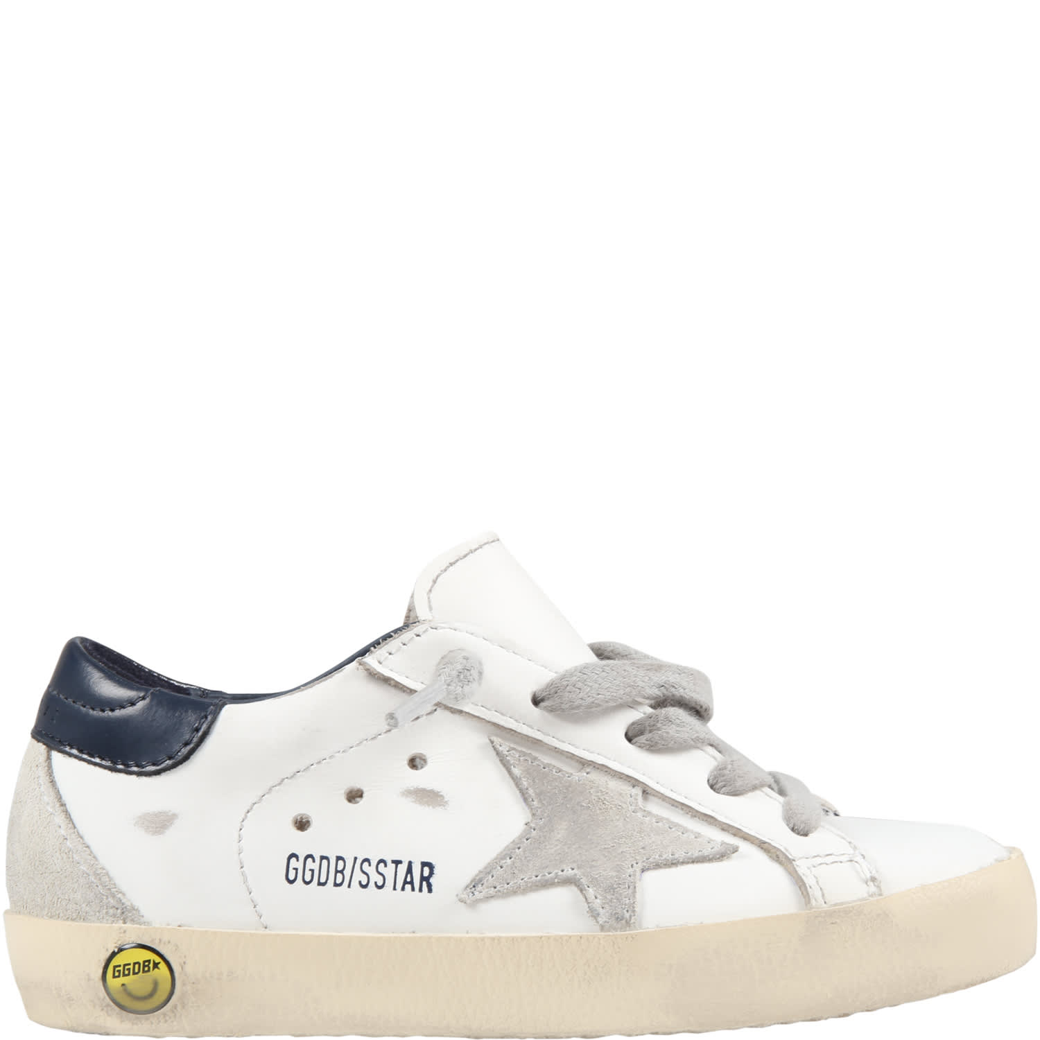 Golden Goose White super Star Sneakers For Kids With Logo