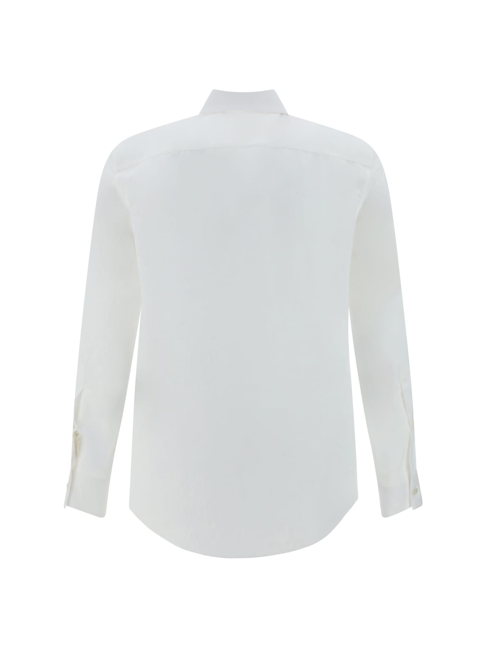 Valentino White Spread-collar Cotton-poplin Shirt