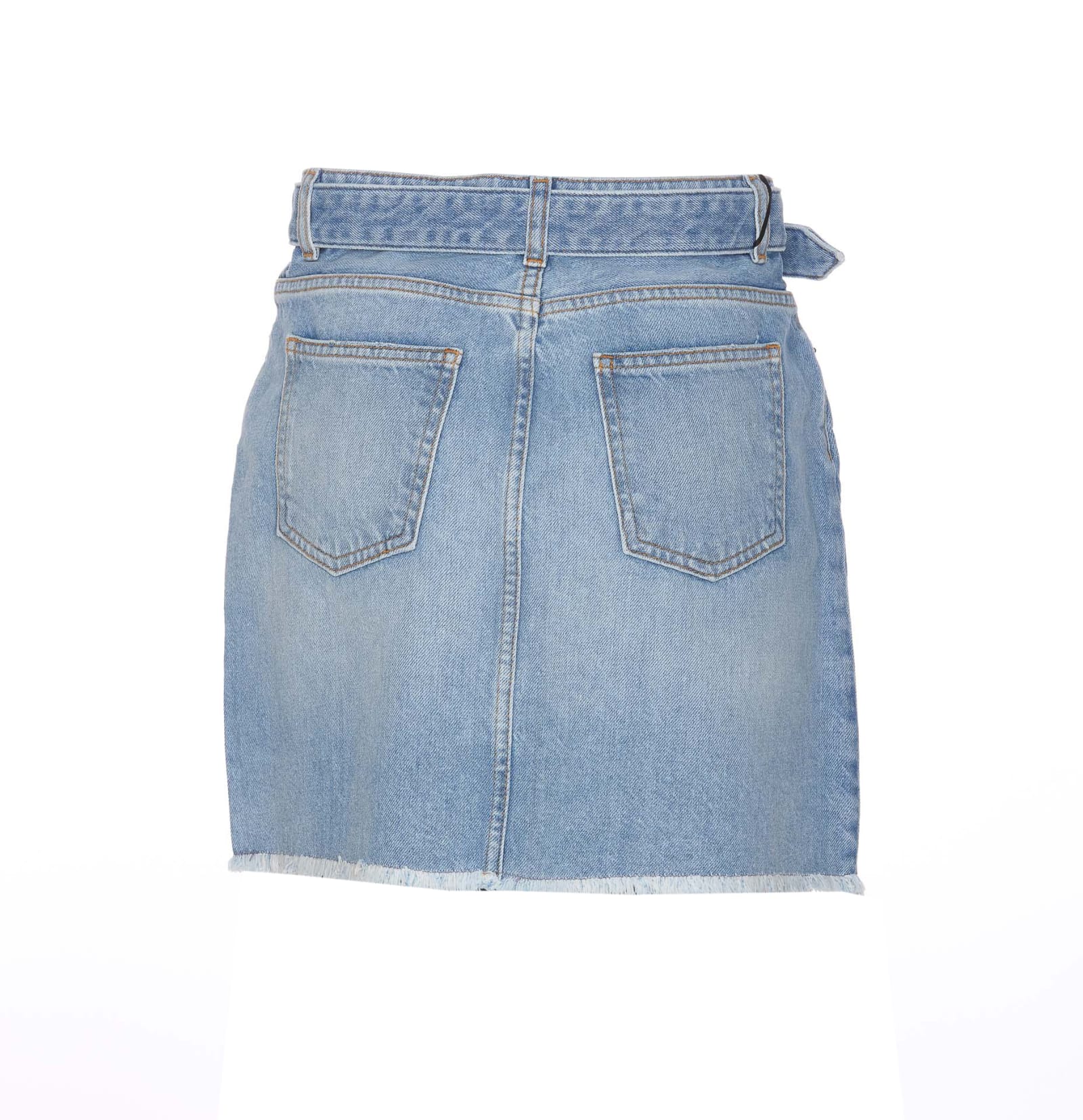 Shop Twinset Denim Mini Skirt With Oval T Belt