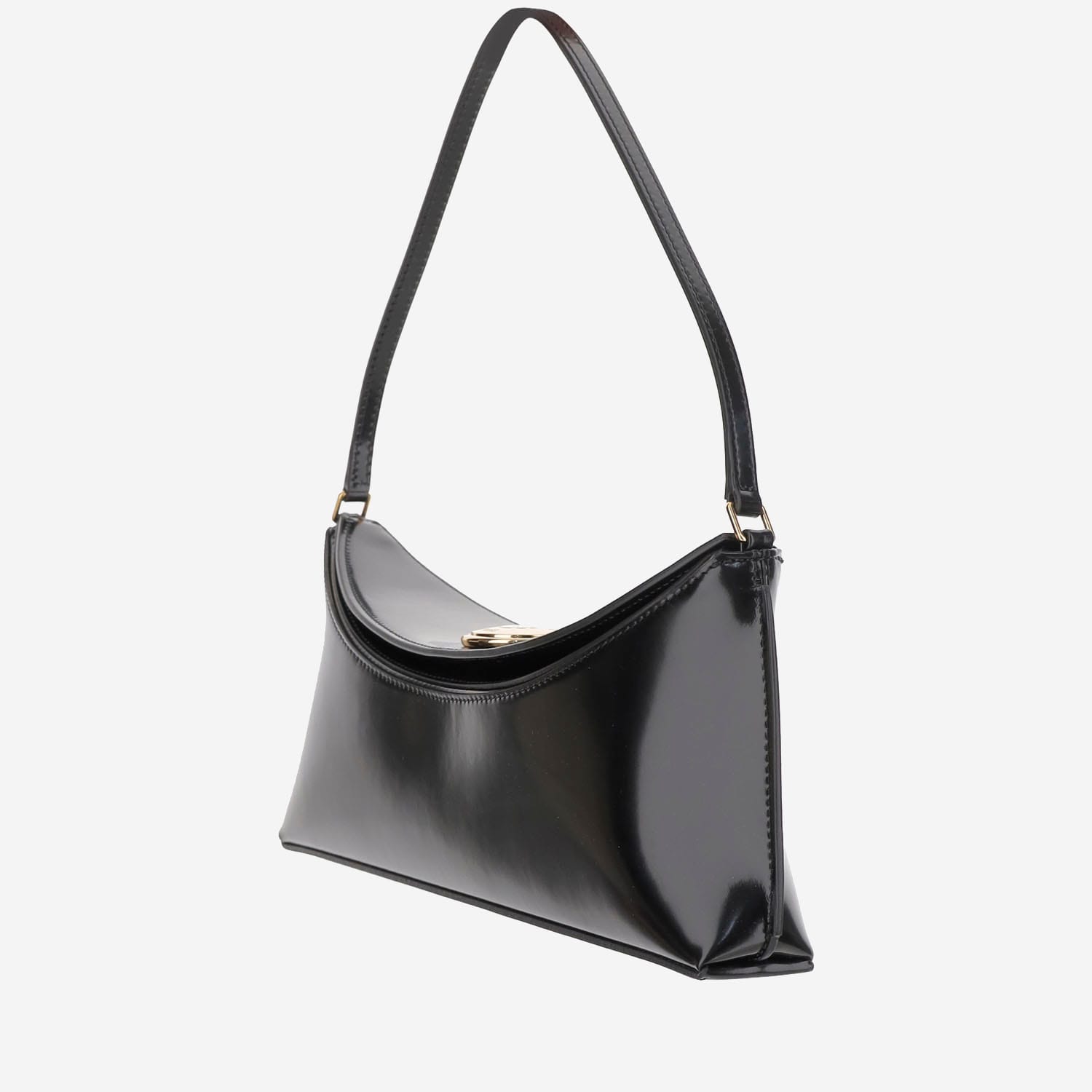 Jacquemus Ovalo Leather Clutch Bag In Black