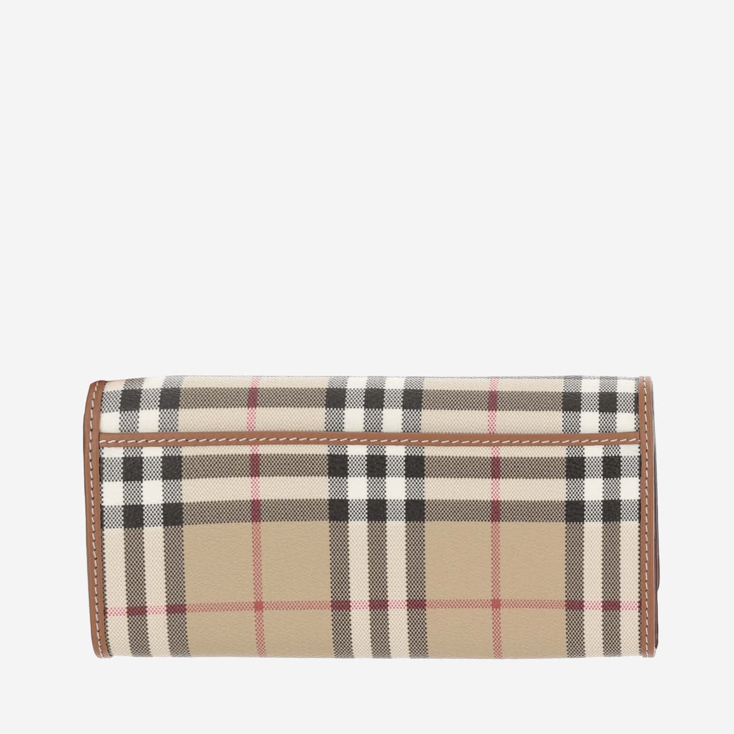 Shop Burberry Continental Wallet With Check Pattern In Red