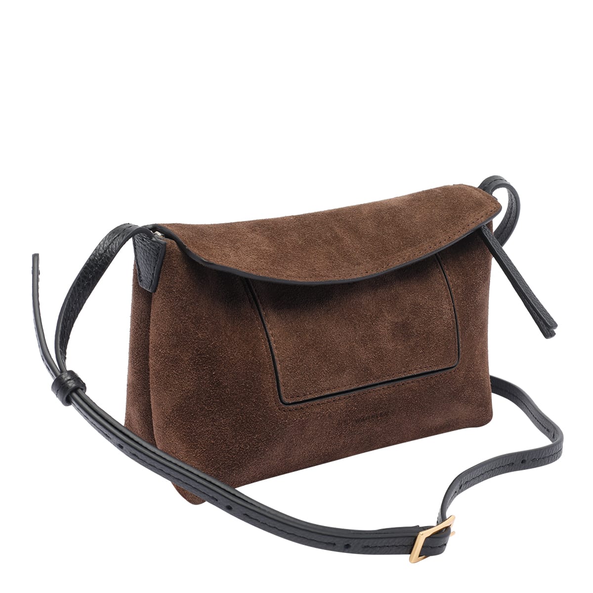 Wandler Penelope Suede Flap Shoulder Bag In Brown