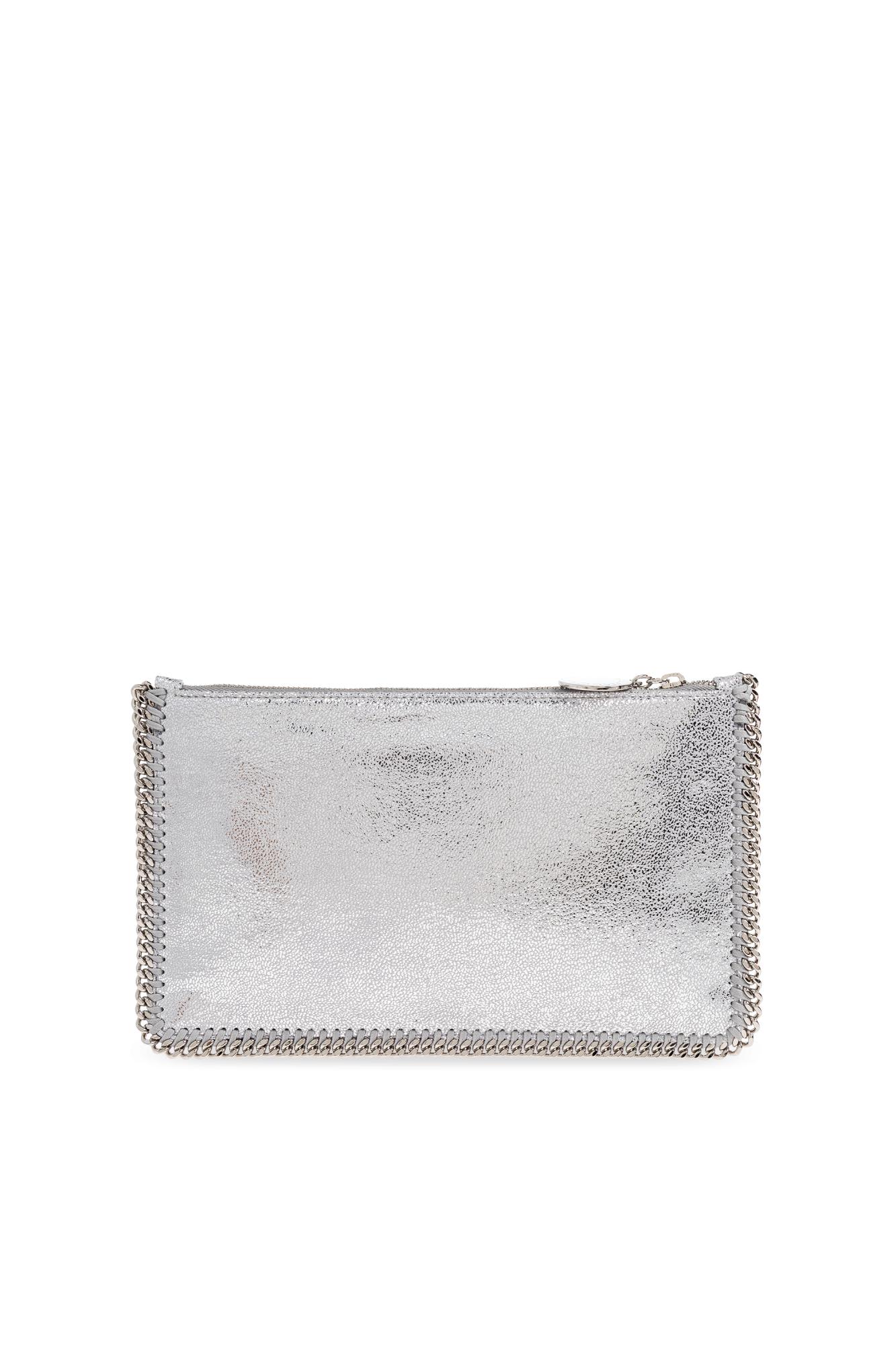Stella Mccartney Chain Strap Rectangular Clutch Bag In Silver
