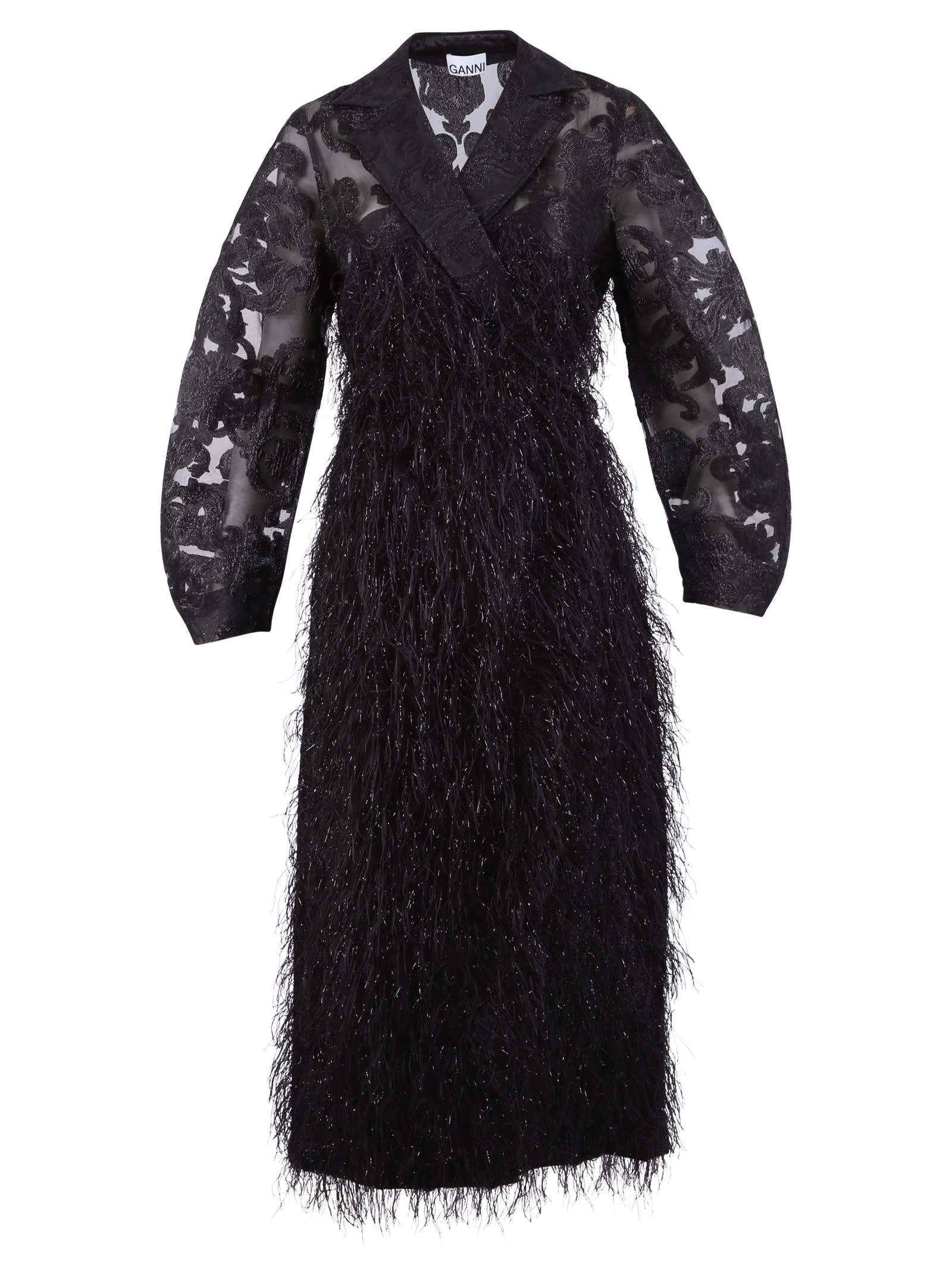 GANNI FEATHERY COAT,11223877