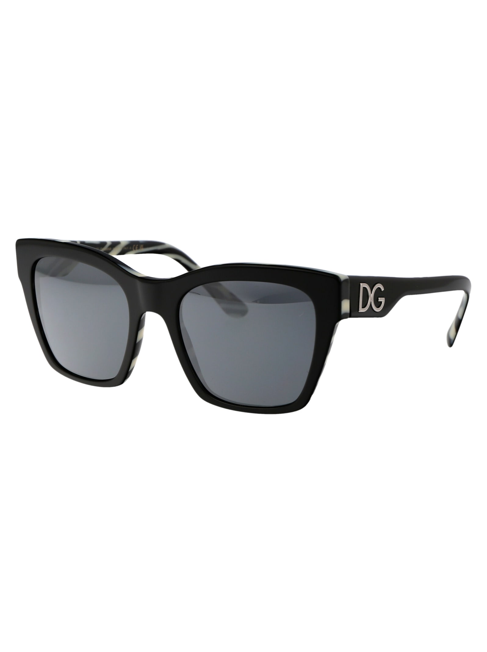 Shop Dolce &amp; Gabbana Eyewear 0dg4384 Sunglasses In 33726g Black On Zebra