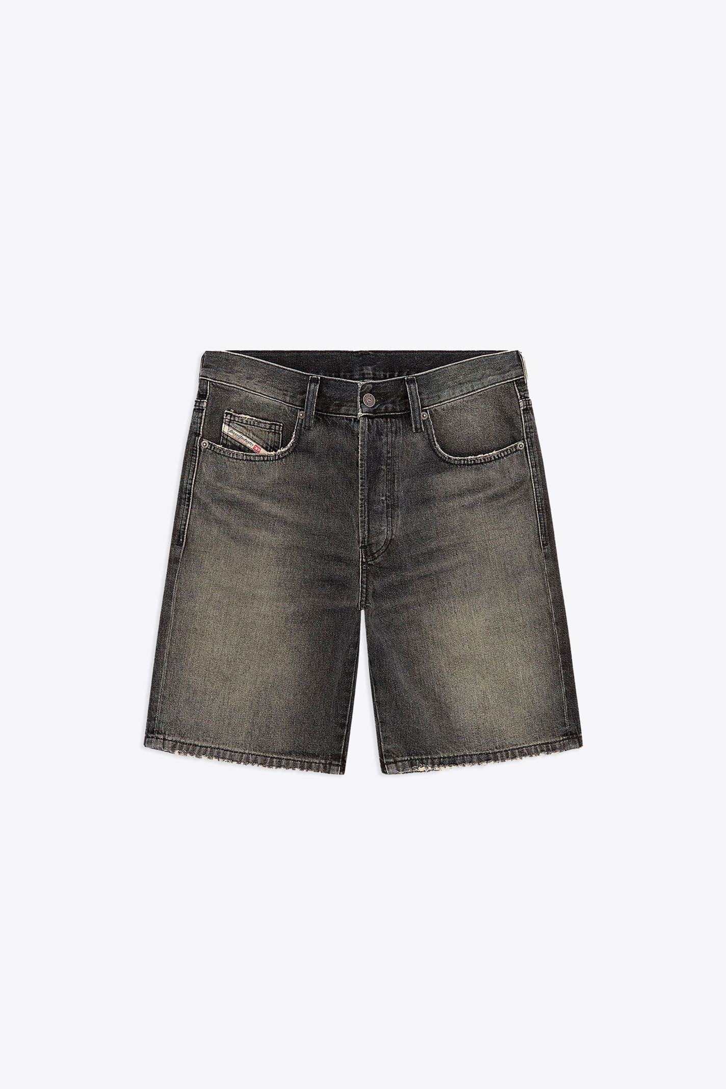 0dqah Regular-short Washed black denim 5 pockets short - Regular Short