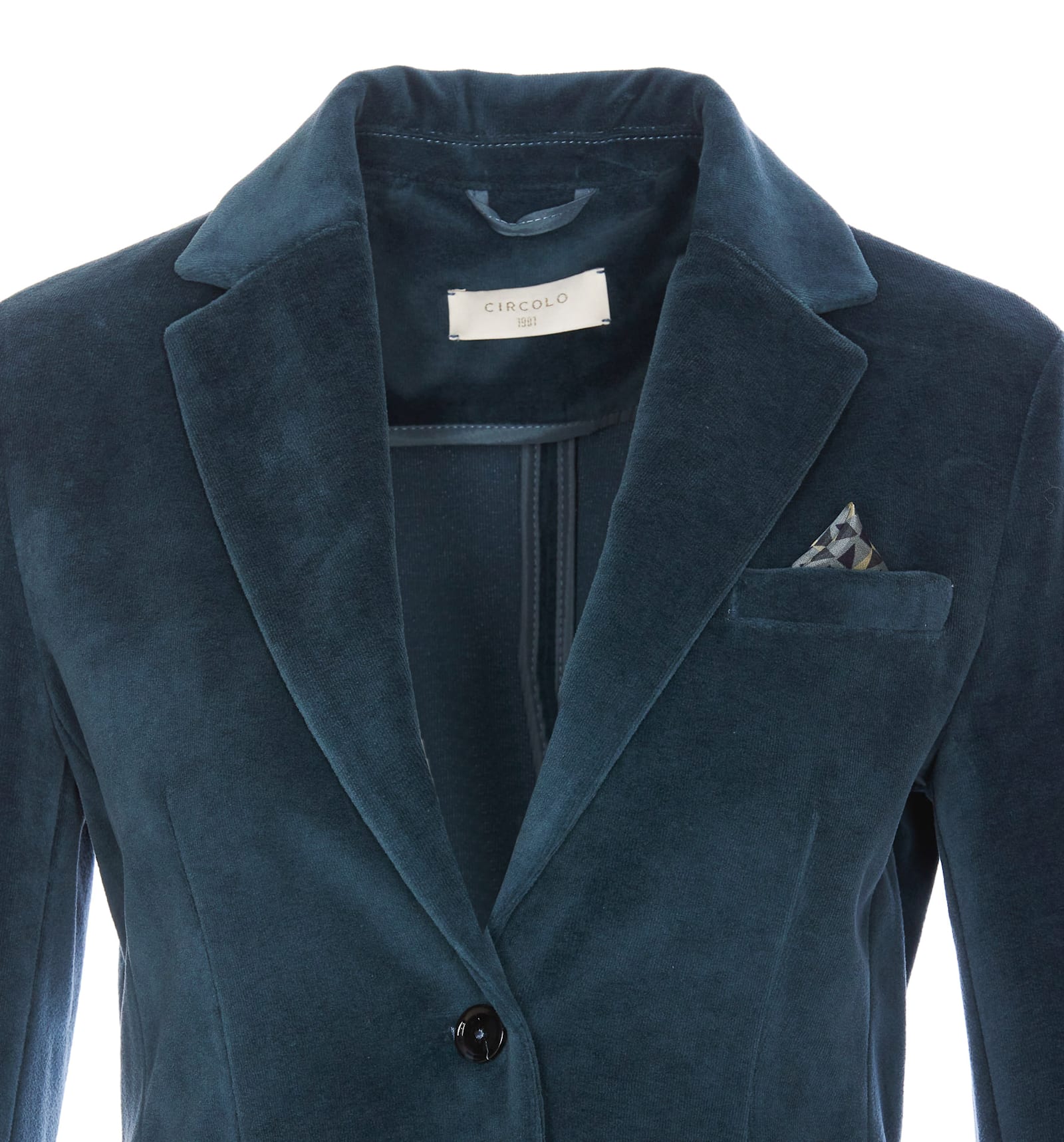 Shop Circolo 1901 Velvet Jacket In Blue