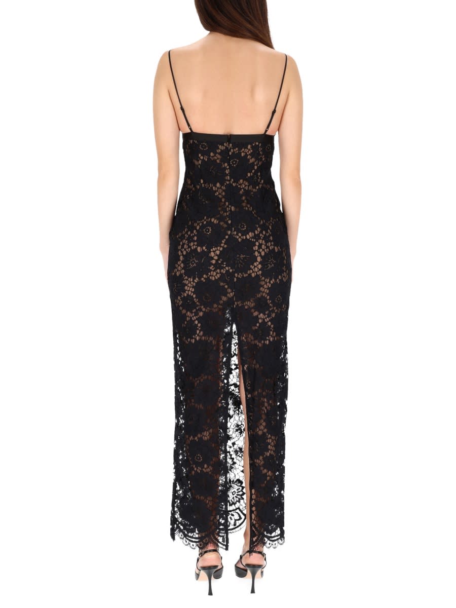 Self-portrait Black Floral Lace Maxi Dress In Black
