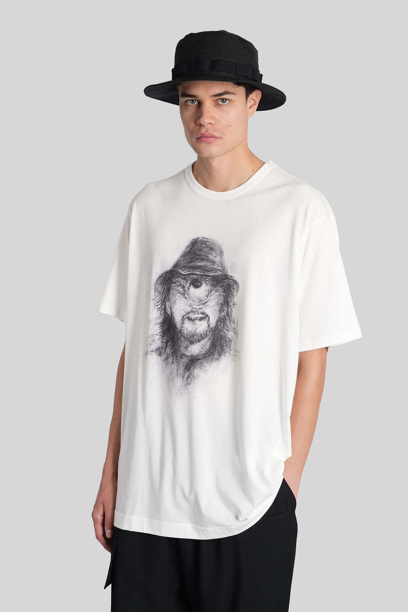 Yohji Yamamoto Sketch-print T-shirt In White