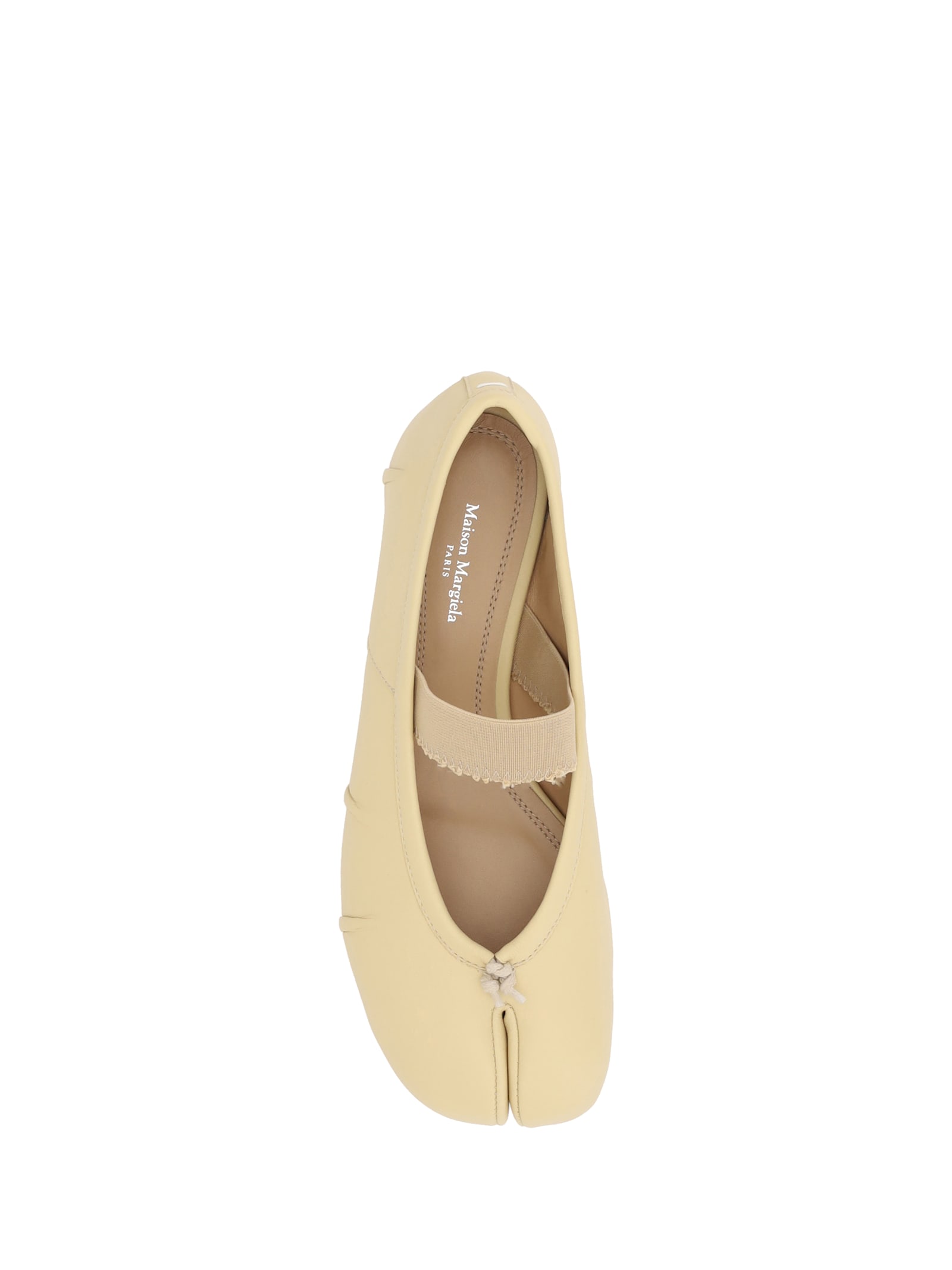 Maison Margiela Tabi Split-toe Leather Ballet Flats In Blè/nude