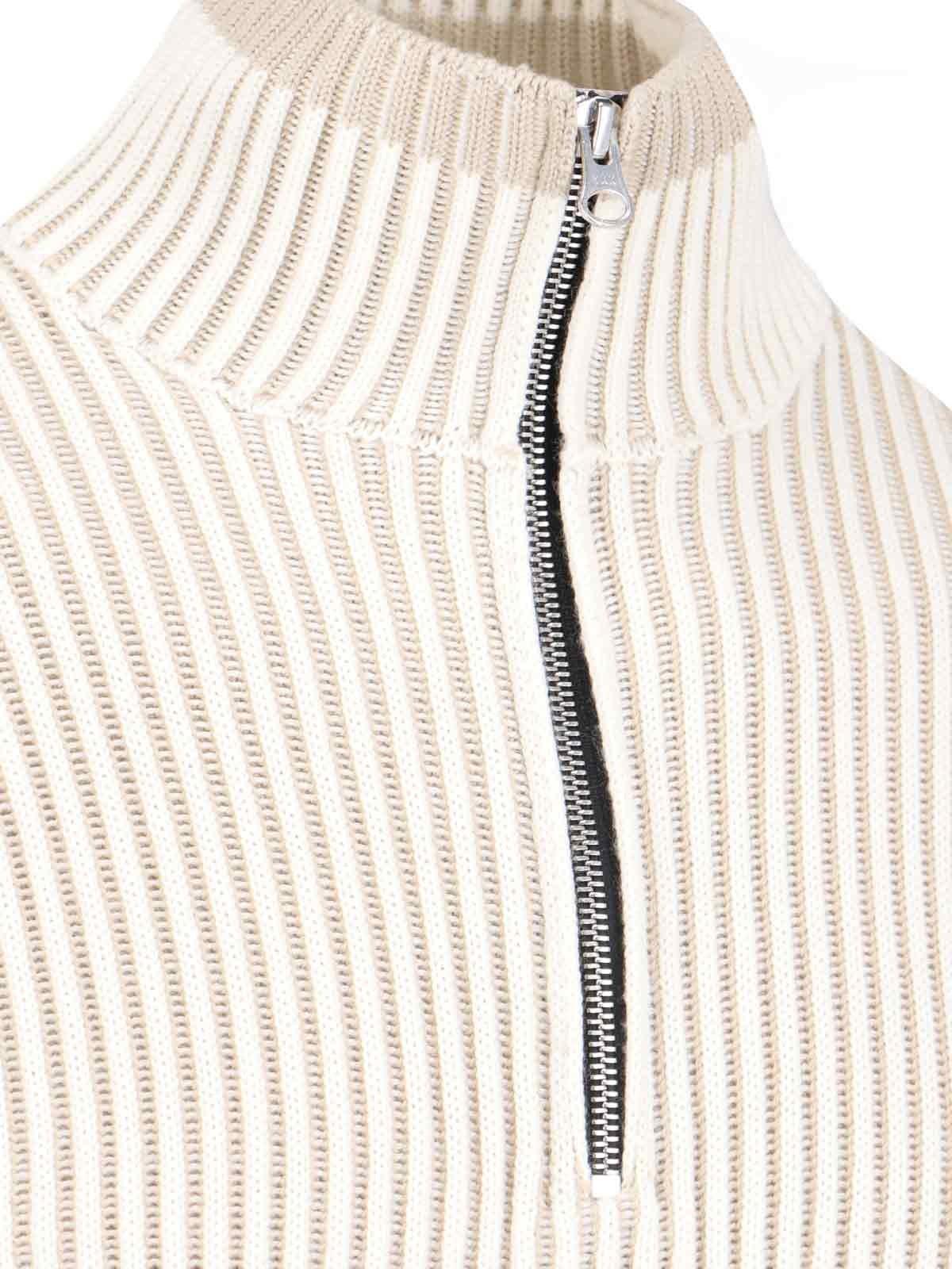 Shop Stone Island Logo Turtleneck Sweater In Beige