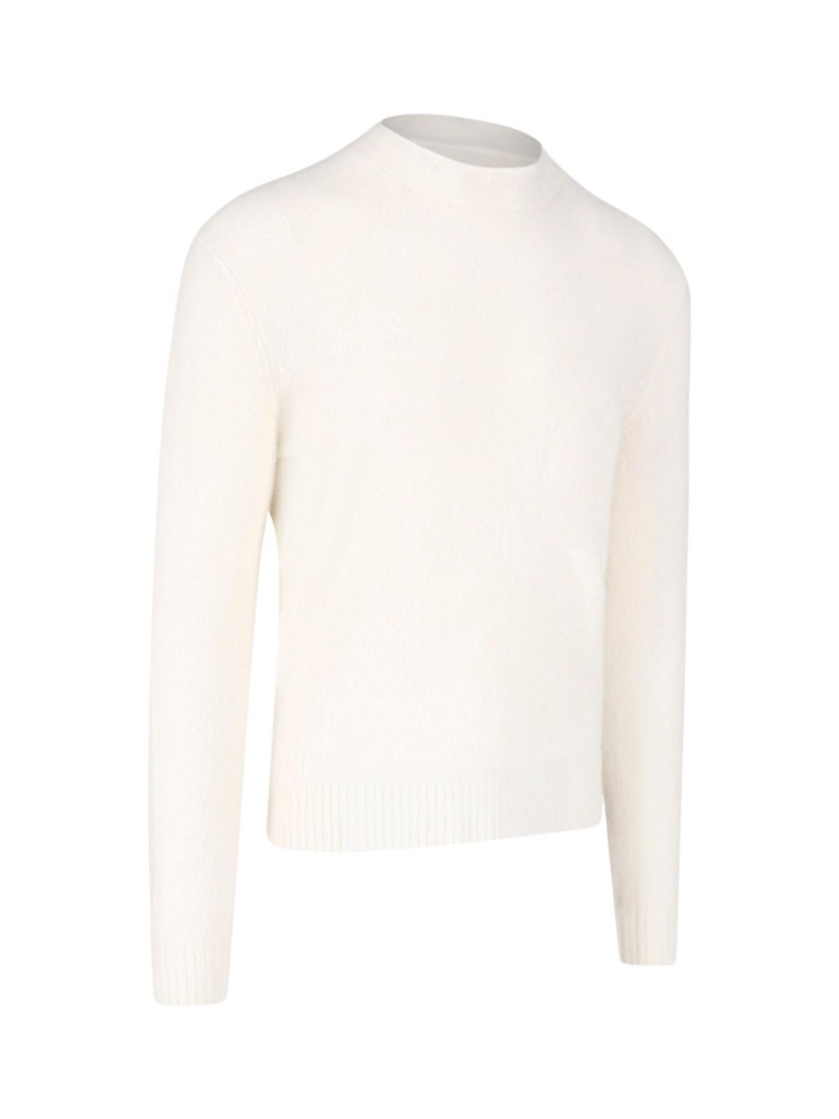 Shop Ballantyne Basic Sweater In White Butter