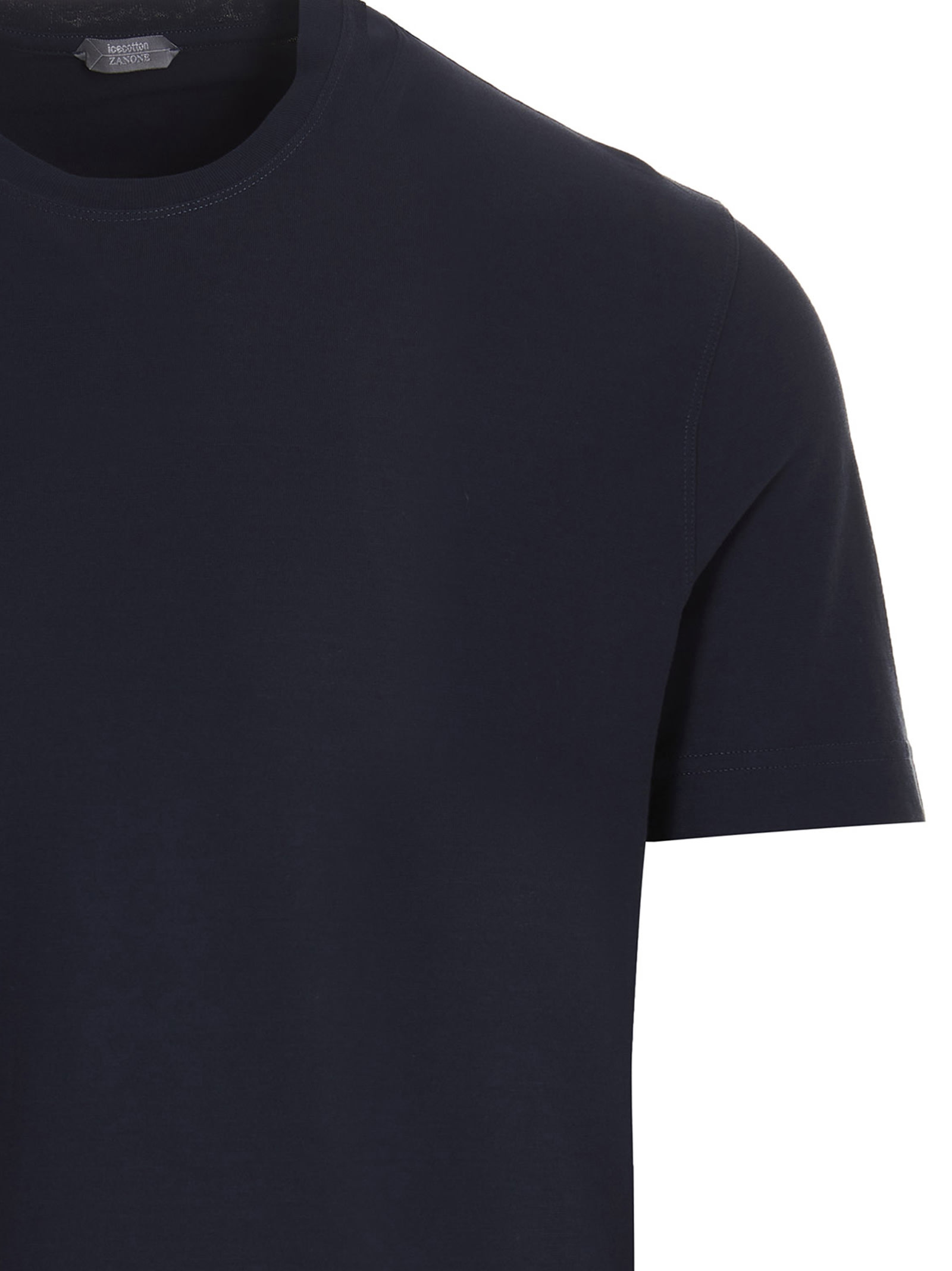 Shop Zanone Ice Cotton T-shirt In Navy