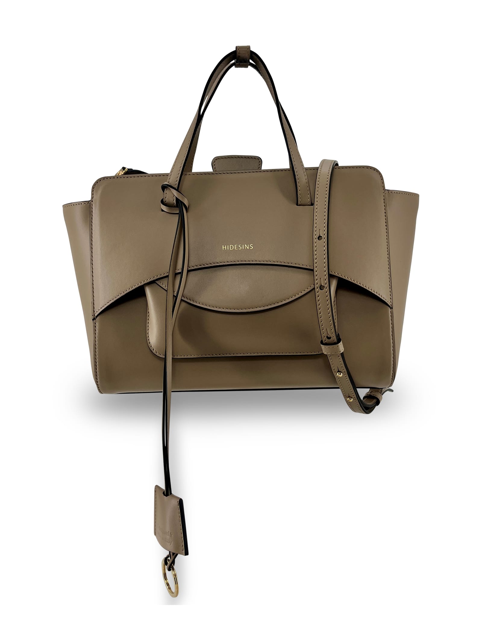 Hidesins Soft Calfskin Leather Shoulder Bag In Gray