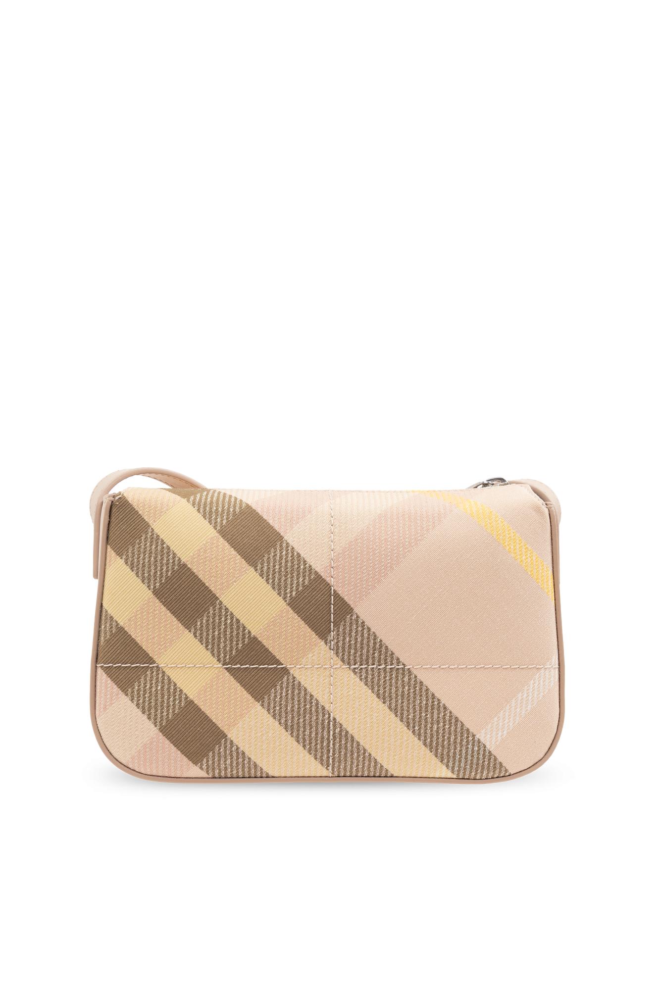 Burberry Snip Check Jacquard Flap Shoulder Bag In Teacup