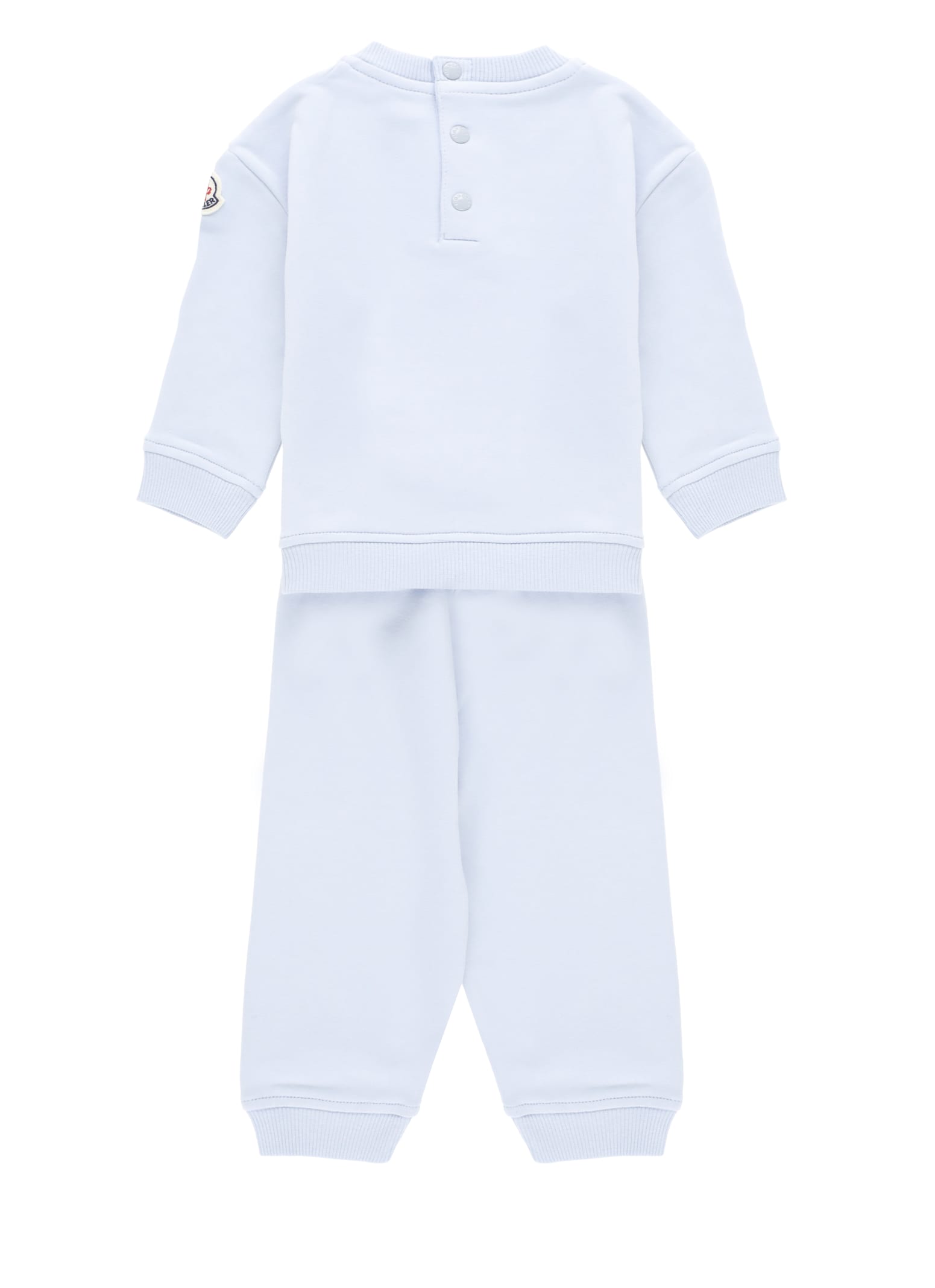 Moncler Two Piece Jumpsuit With Logo In Blue