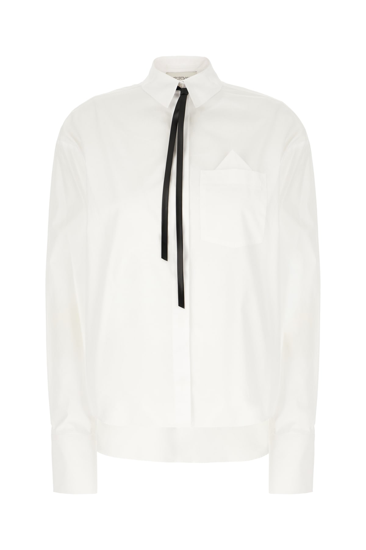 Shop Sportmax White Poplin Shirt In Bianco