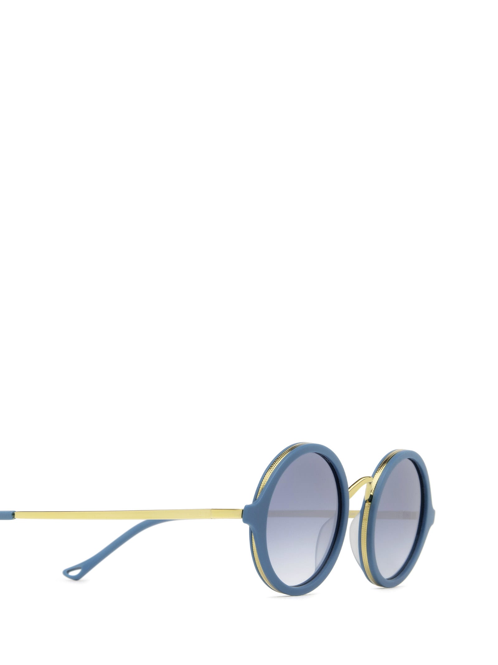 Shop Eyepetizer Des Art Petrol Blue Matt And Gold Sunglasses