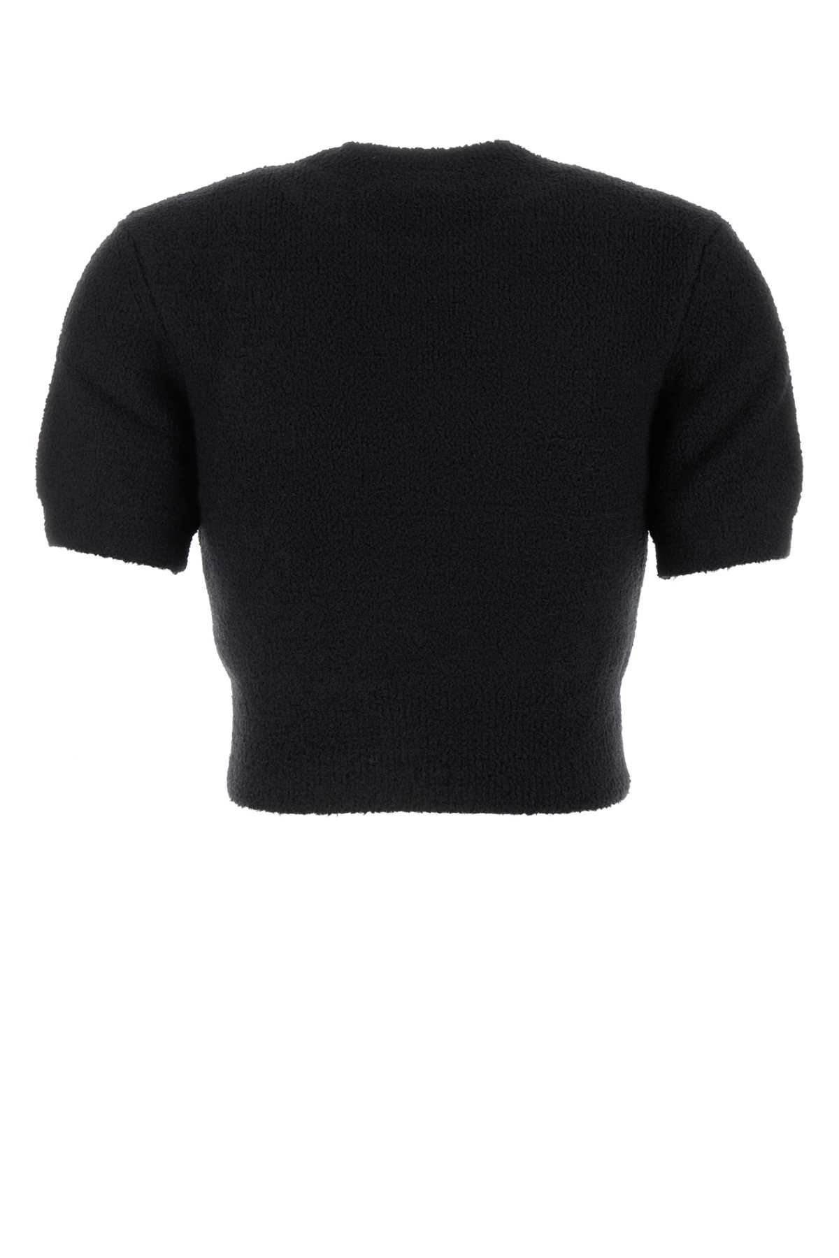 Alexander Wang T T By Alexander Wang Logo Embroidered Cropped Top In Black