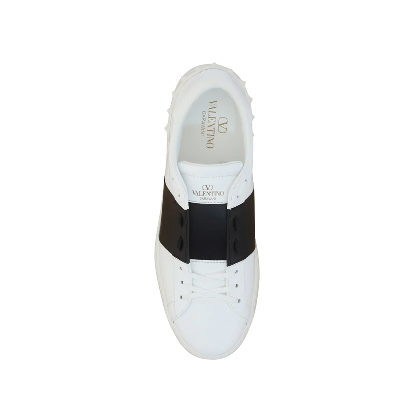 Shop Valentino Garavani Open Leather Sneakers In White