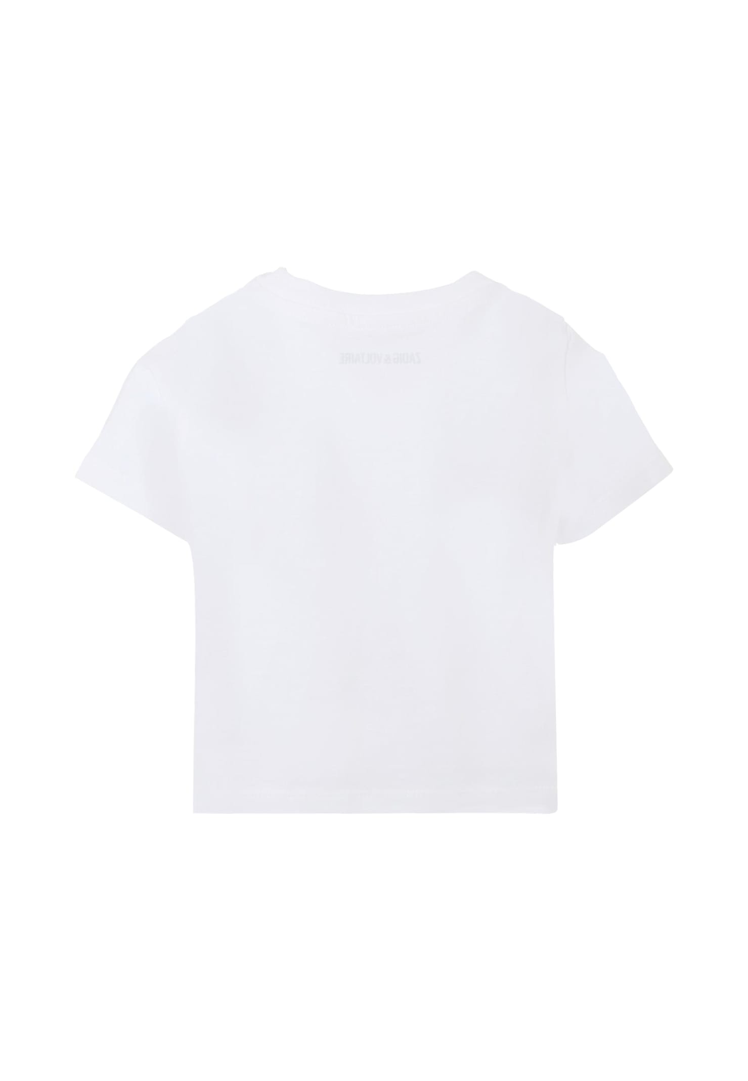 Zadig & Voltaire White T-shirt For Girl With Writing In White