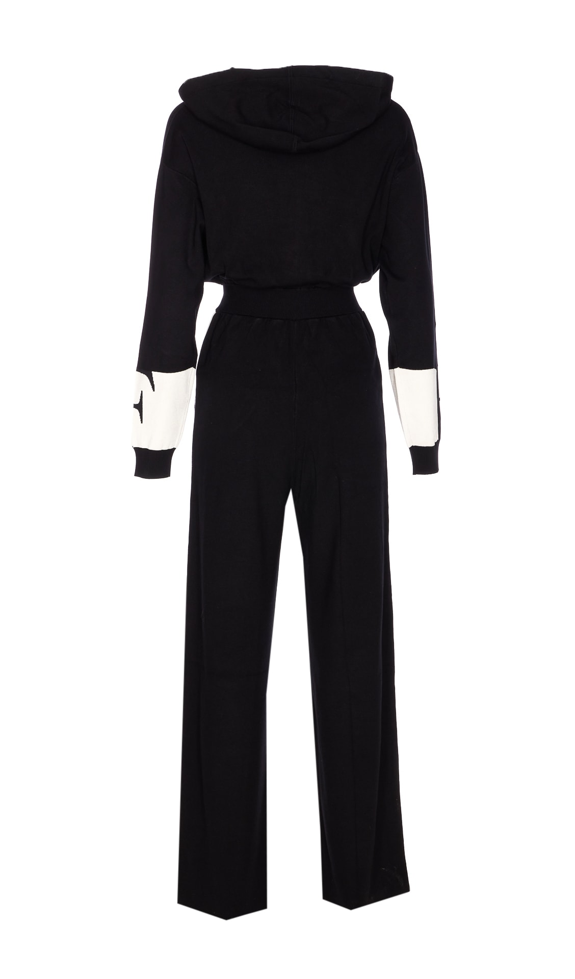 Elisabetta Franchi Knitted Suit Trousers Elastic Waistband In Black