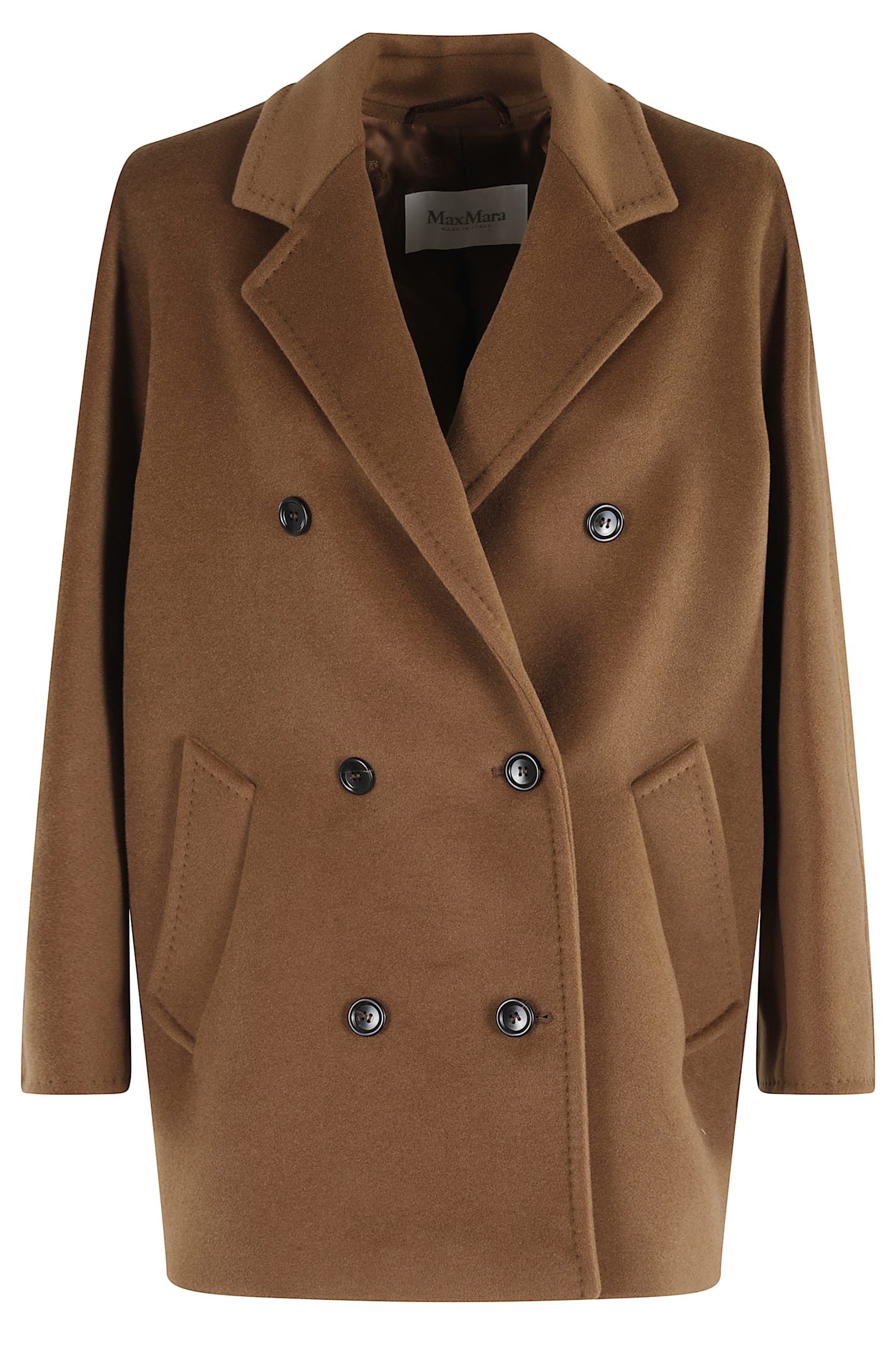 Max Mara Women Wool Double-breasted Coat In Brown
