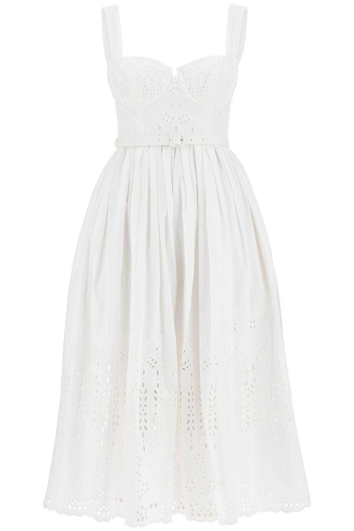 Shop Self-portrait Sangallo Lace Midi Dress In White