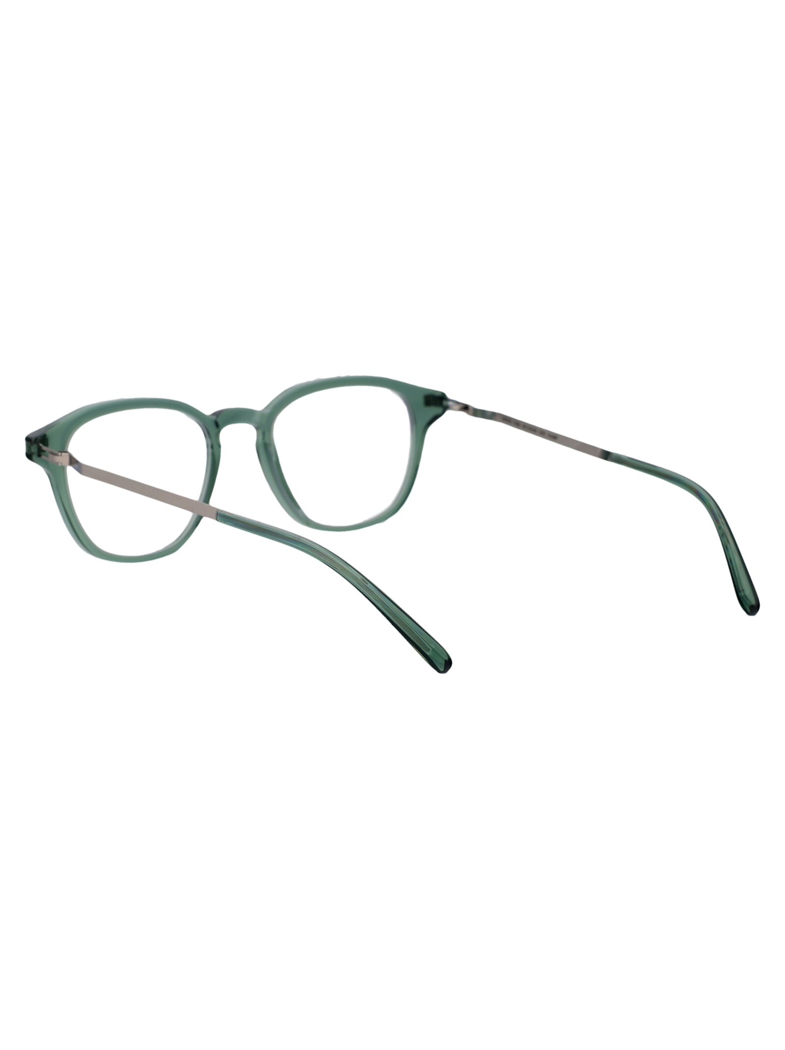 Shop Mykita Yura Glasses In 809 C191-cypress Green/shiny Silve Clear