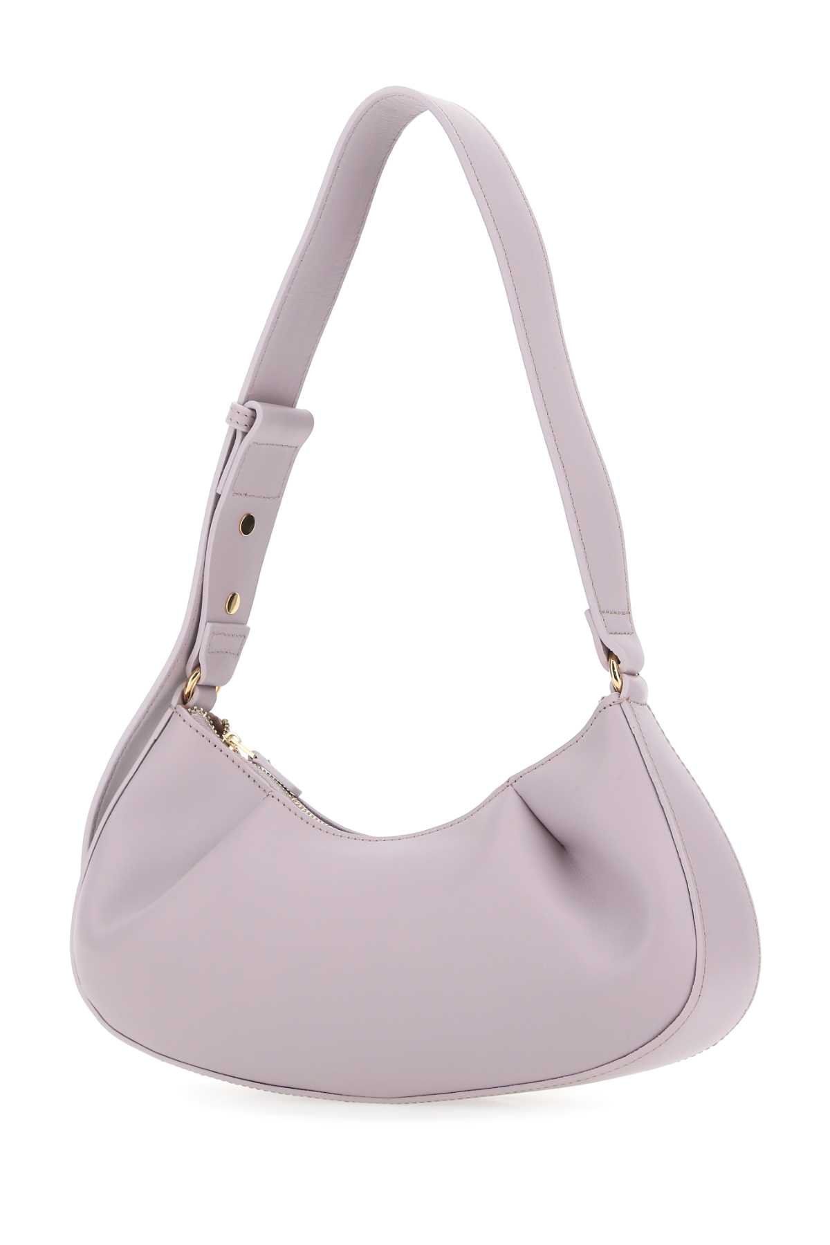 Shop Elleme Lilac Leather Dimple Moon Shoulder Bag In Heather