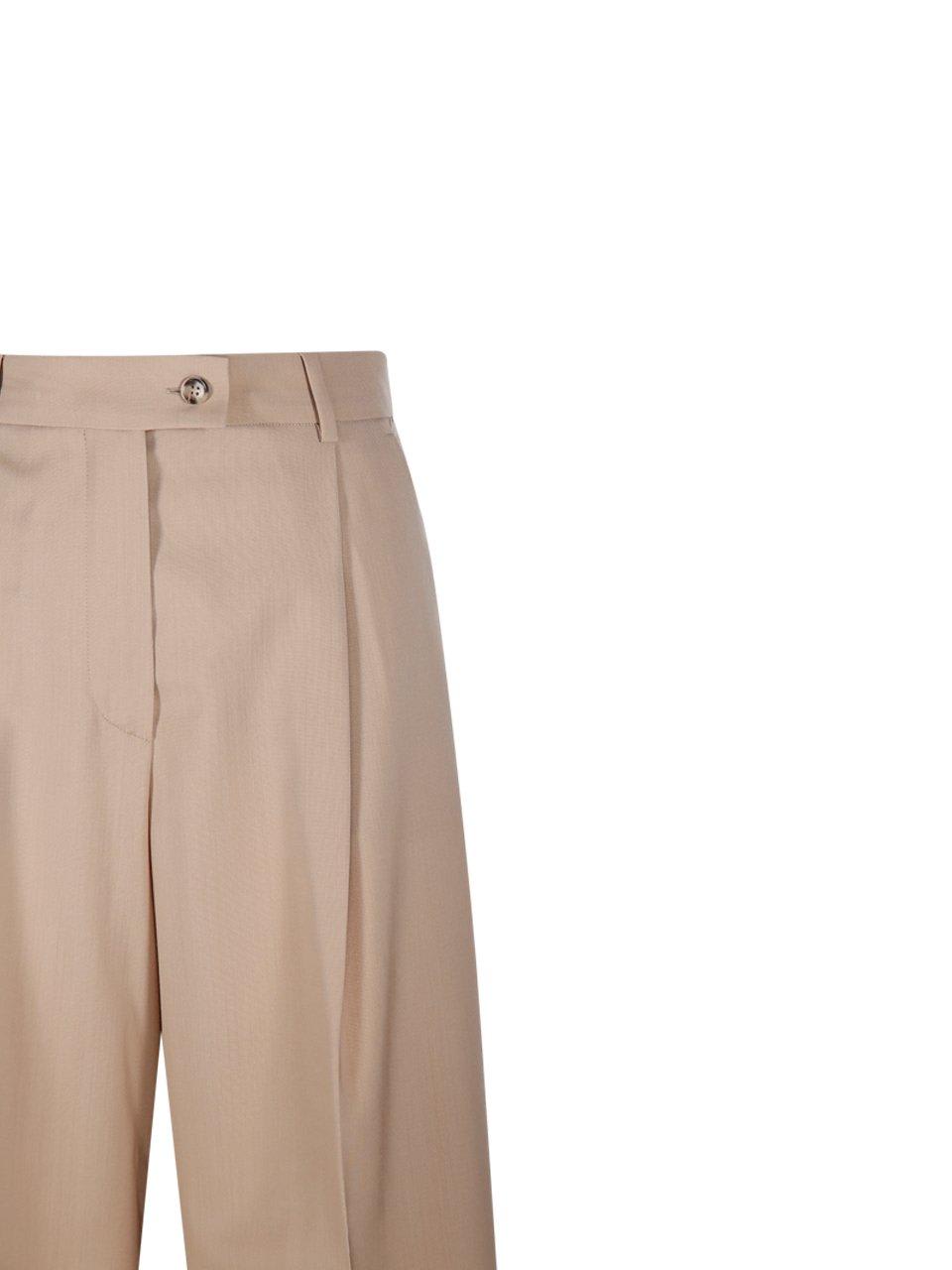 Shop Sportmax Button Detailed Straight Leg Pants In Beige