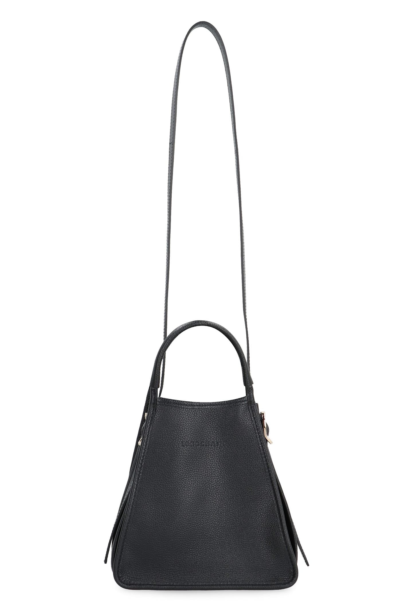 Shop Longchamp Le Foulonné S Leather Bag In Black